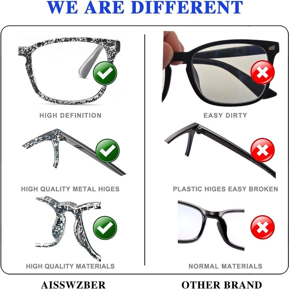 Gafas de lectura AISSWZBER cuadradas UV400 para mujeres