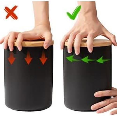 Conjunto de 3 Tarros de Cerámica Negra Yangbaga Herméticos