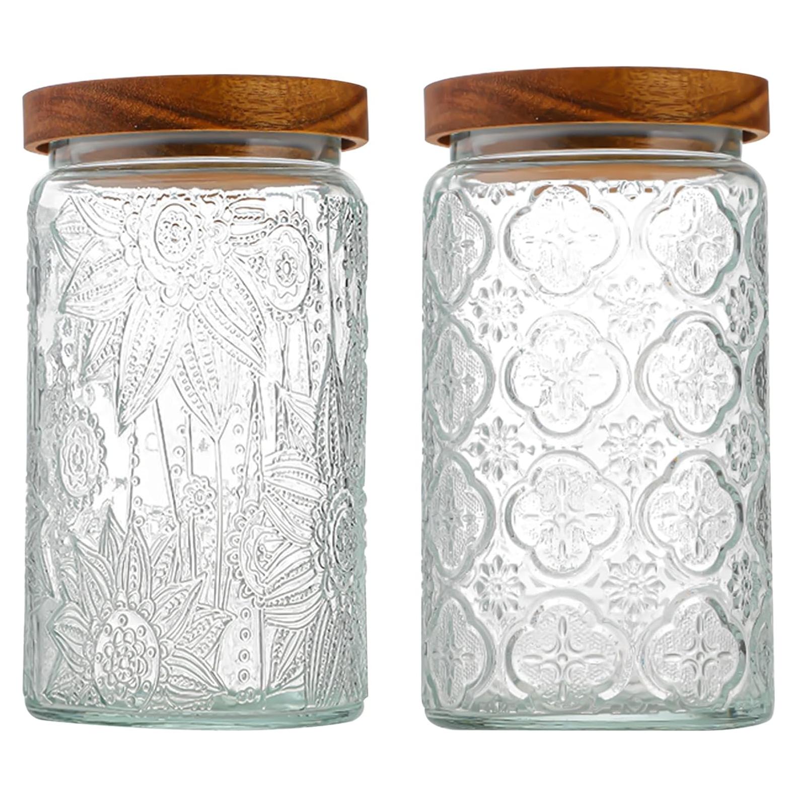 Tarro de Almacenamiento de Vidrio YUTGSMPO 1008ml 2 Pcs Vintage