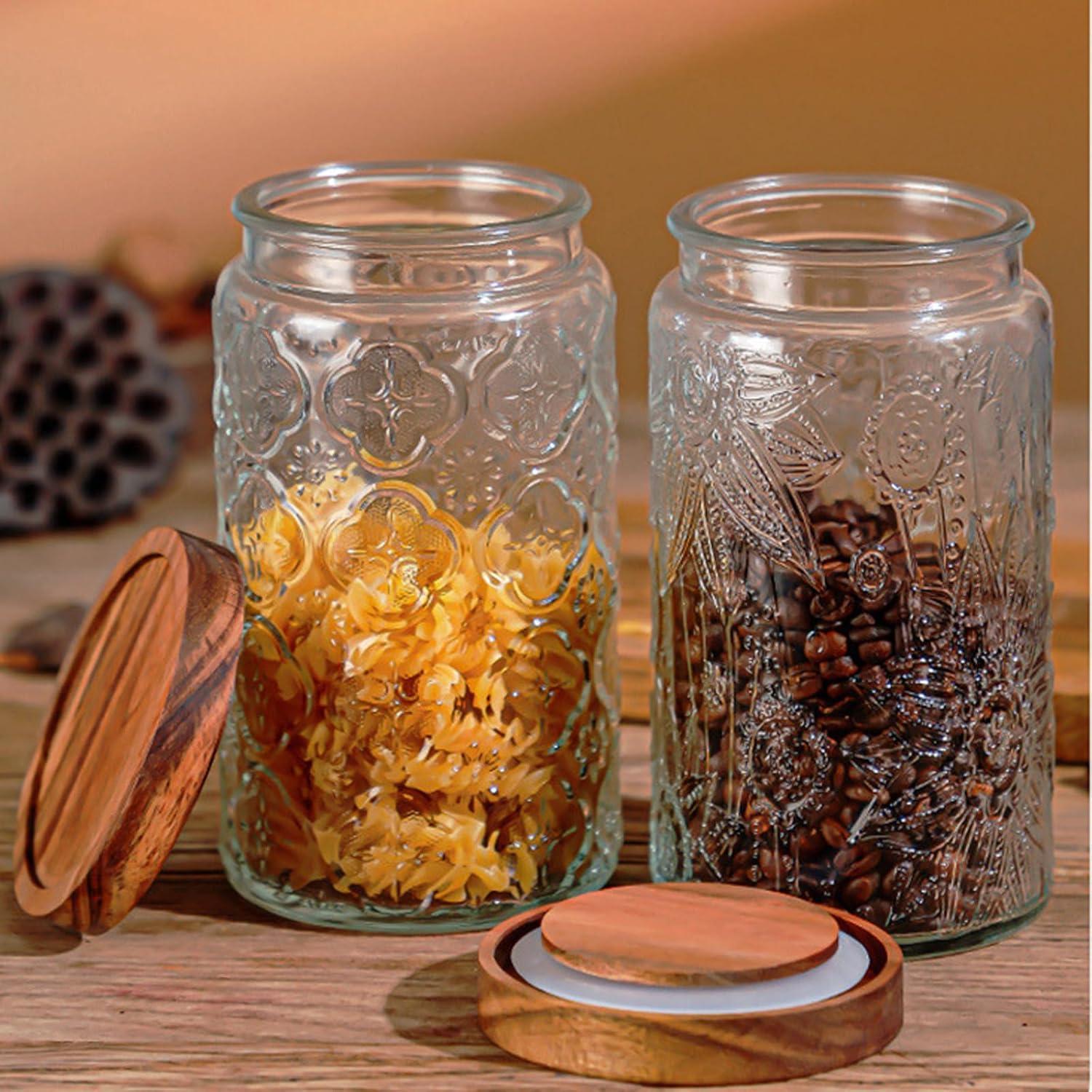 Tarro de Almacenamiento de Vidrio YUTGSMPO 1008ml 2 Pcs Vintage
