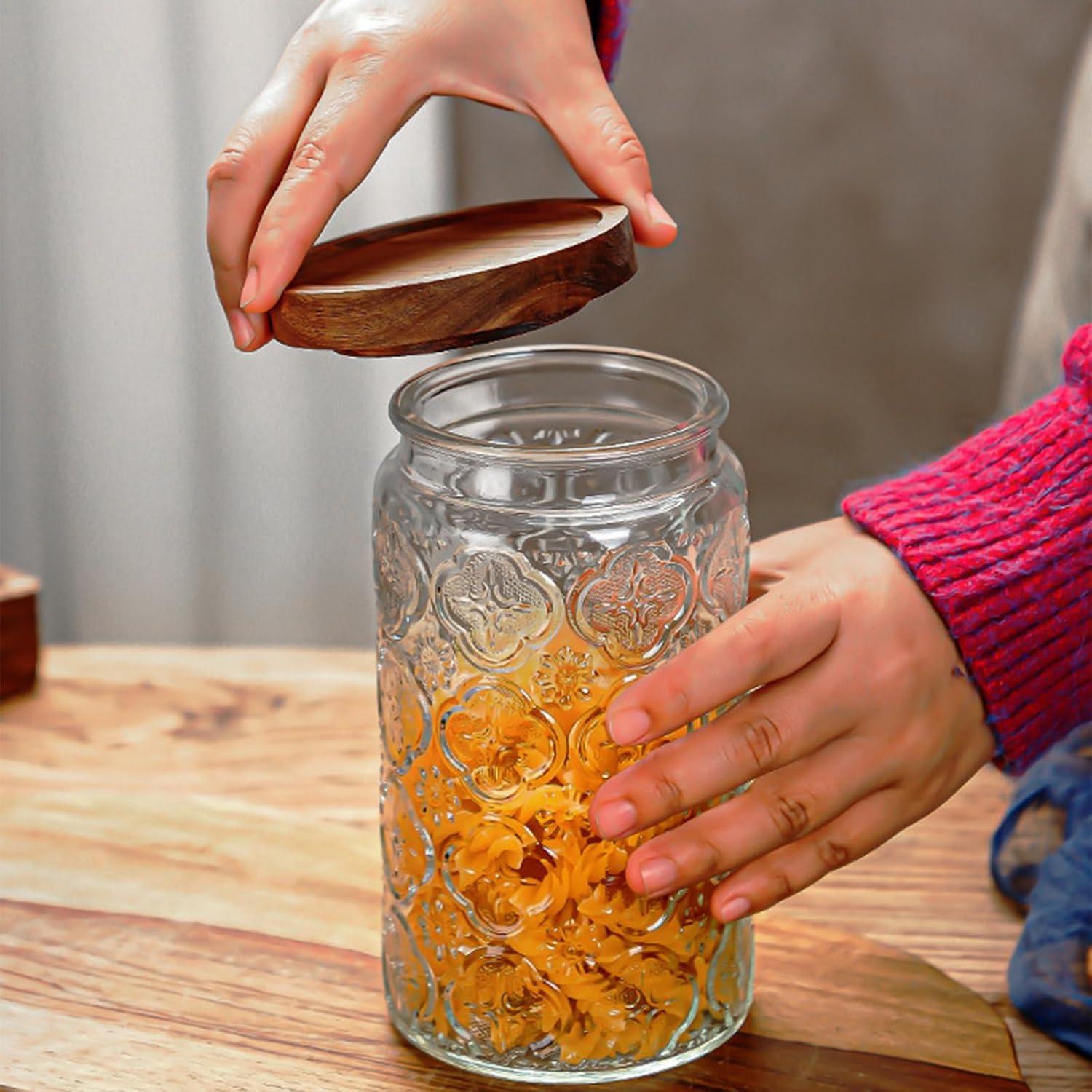 Tarro de Almacenamiento de Vidrio YUTGSMPO 1008ml 2 Pcs Vintage