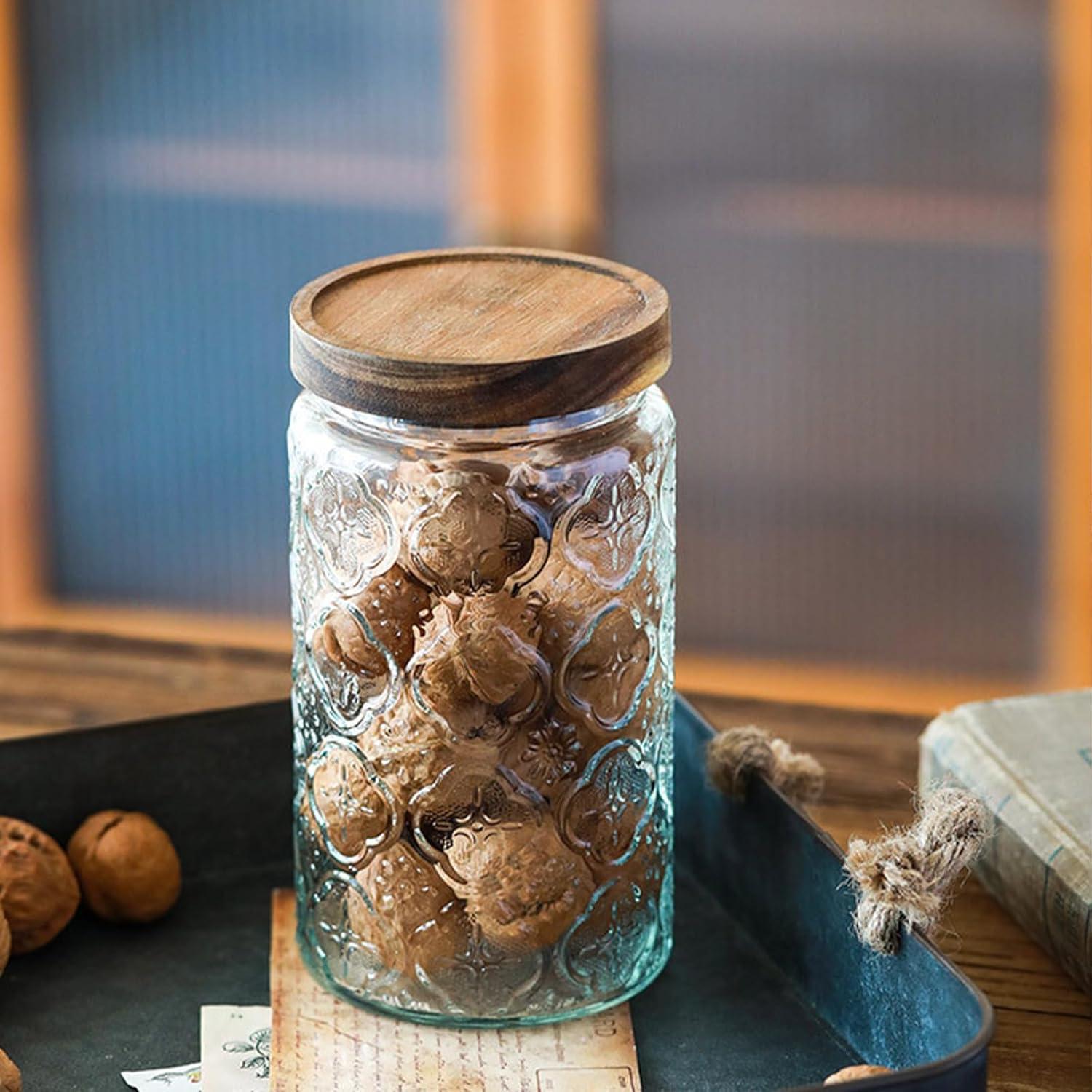 Tarro de Almacenamiento de Vidrio YUTGSMPO 1008ml 2 Pcs Vintage