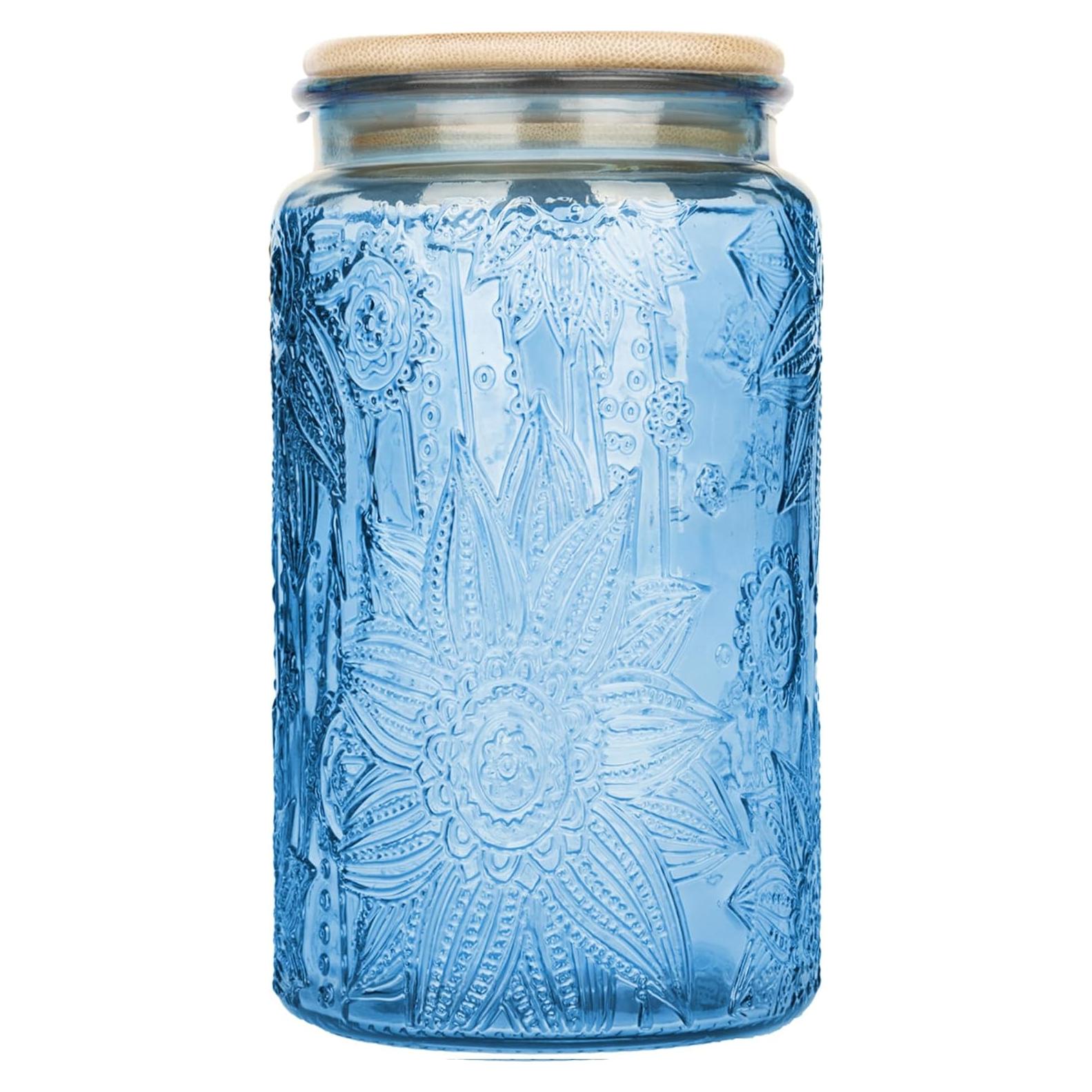 Tarro de Almacenamiento de Vidrio Hermético Custde 1L Azul