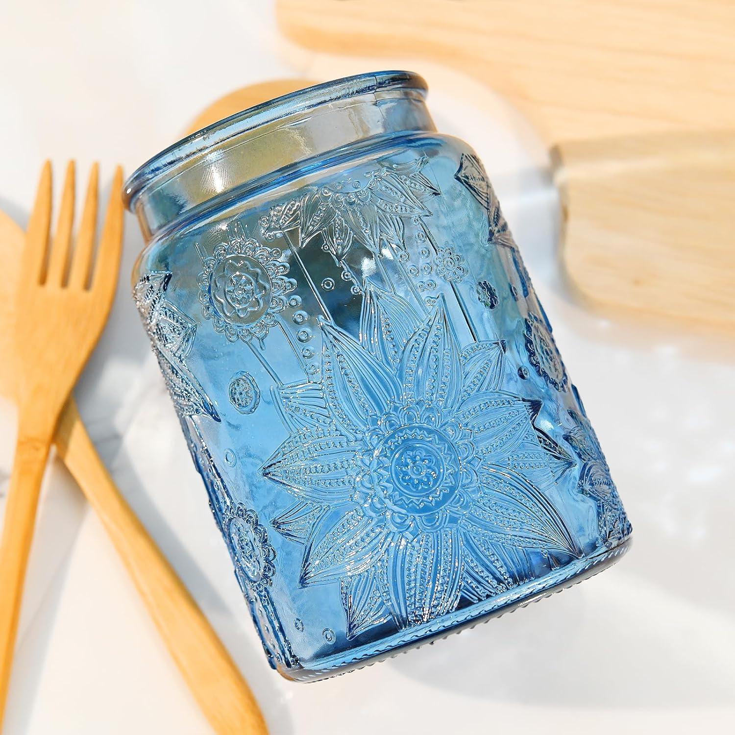 Tarro de Almacenamiento de Vidrio Hermético Custde 1L Azul