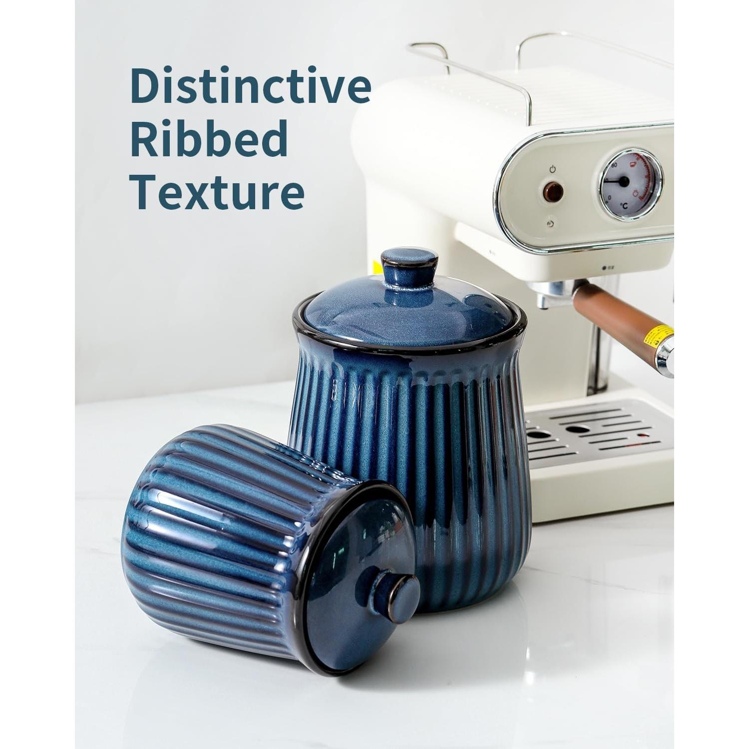 Tarro de Almacenamiento de Cerámica Hasense 35 oz Azul Hermético