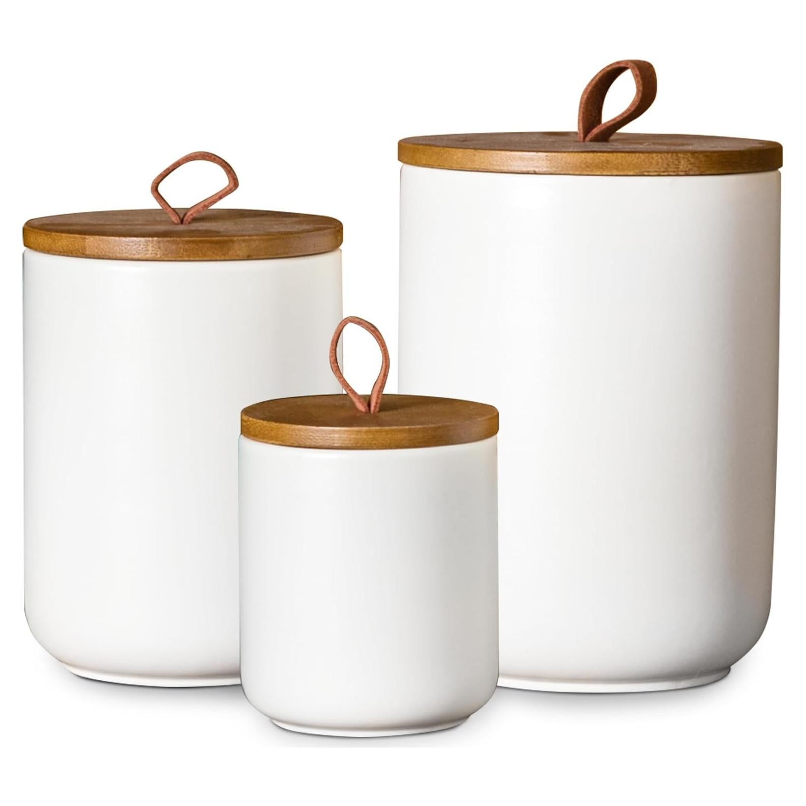 Conjunto de Tarros de Cerámica Blanca JOJUNO - 3 Piezas