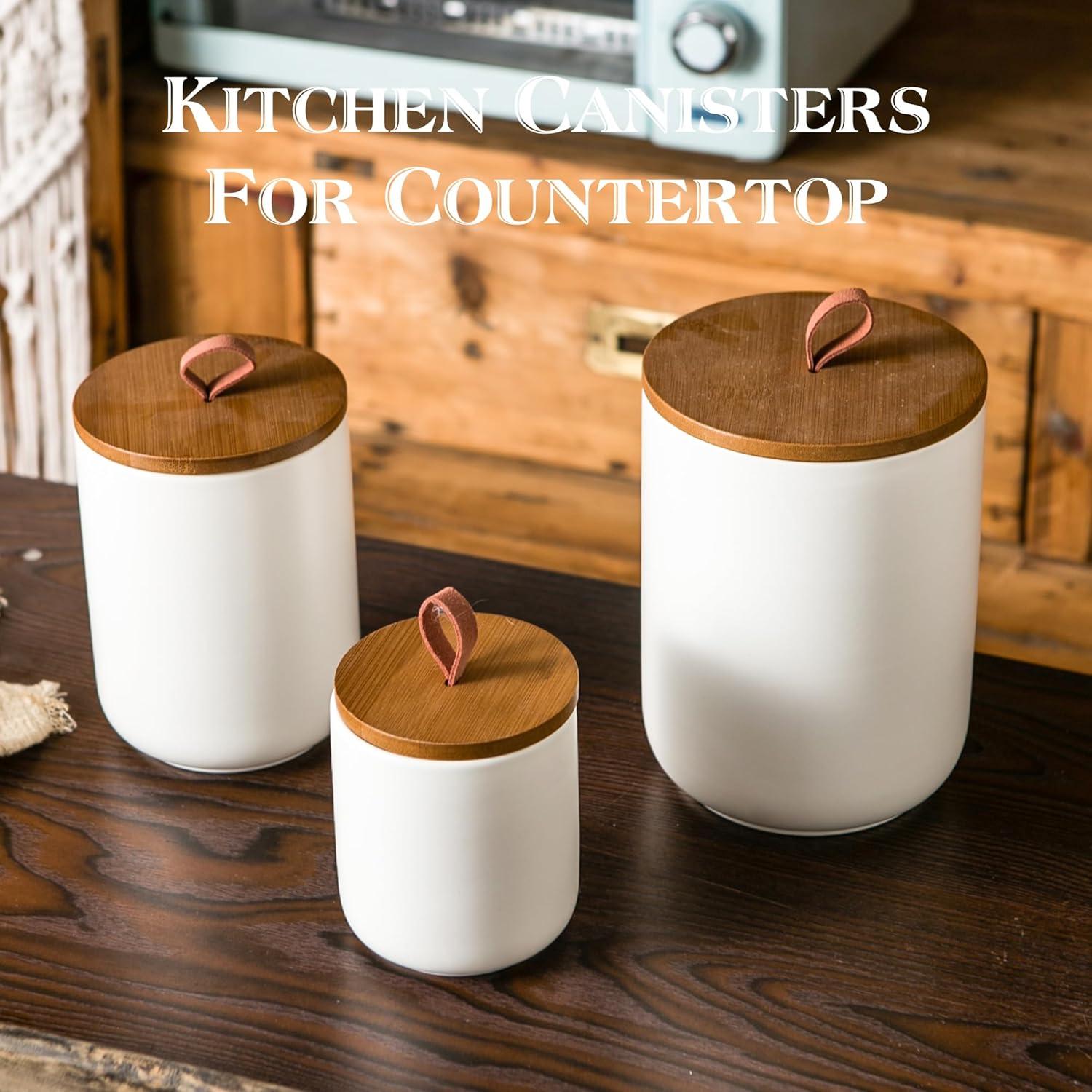 Conjunto de Tarros de Cerámica Blanca JOJUNO - 3 Piezas