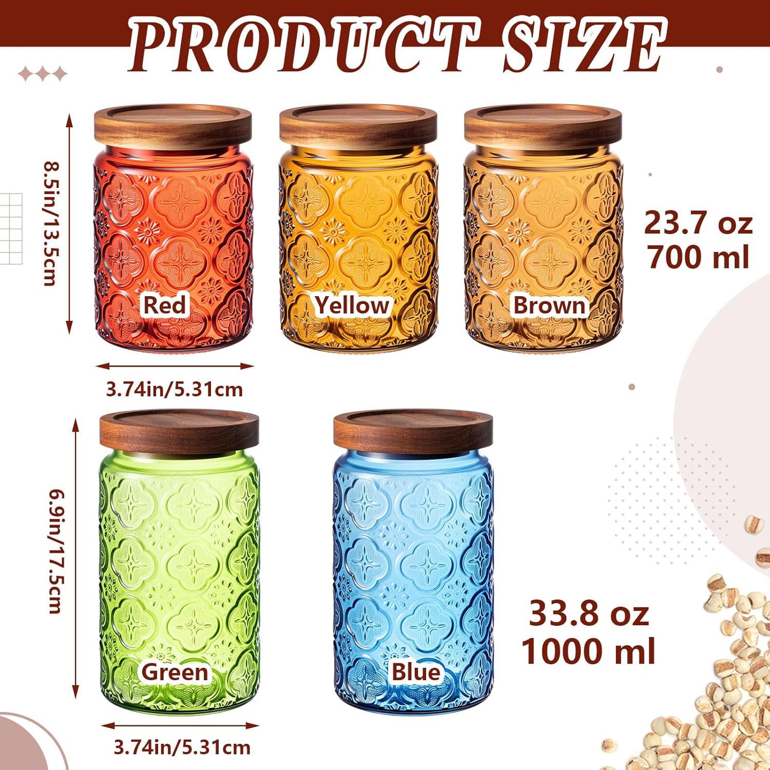 Tarros de Vidrio Vintage Outus 5 Pcs 700ml y 1000ml con Tapas