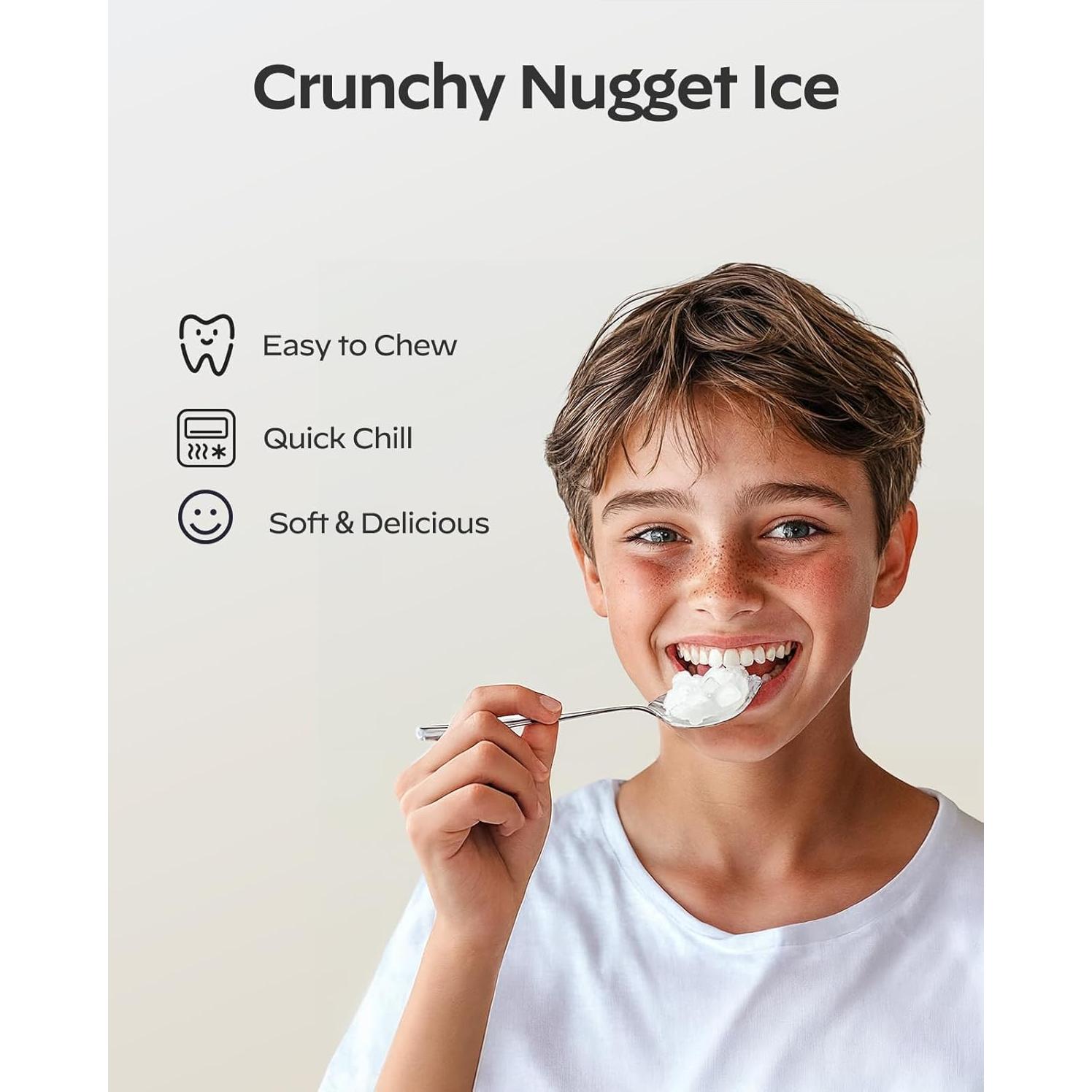 Fabricador de Hielo Nugget HOMEZAY 15 kg/día Compacto