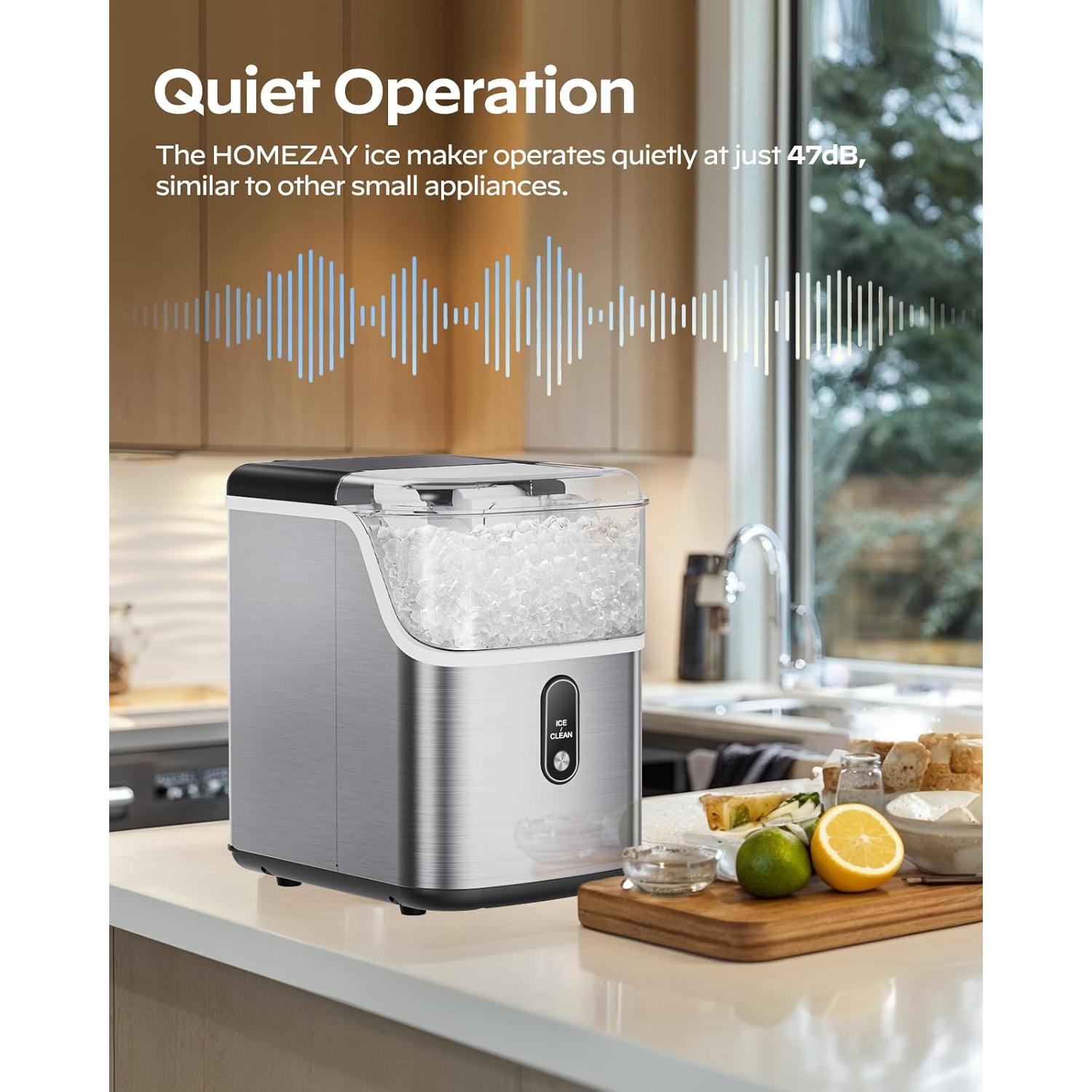 Fabricador de Hielo Nugget HOMEZAY 15 kg/día Compacto