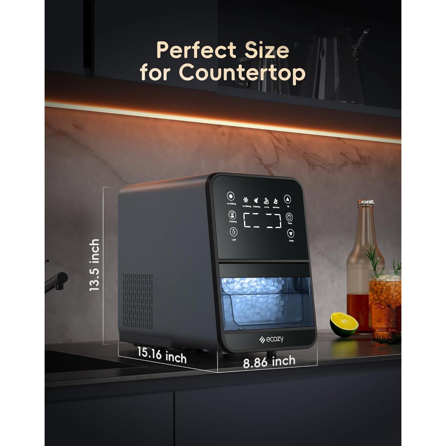 Fabricador de Hielo Nugget Ecozy IM-NS331A 40kg/24h Gris