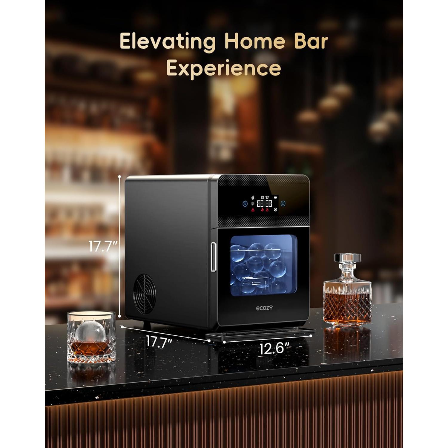 Fabricante de Hielo Esférico ecozy IM-BM401A 9.98 kg Negro Mate