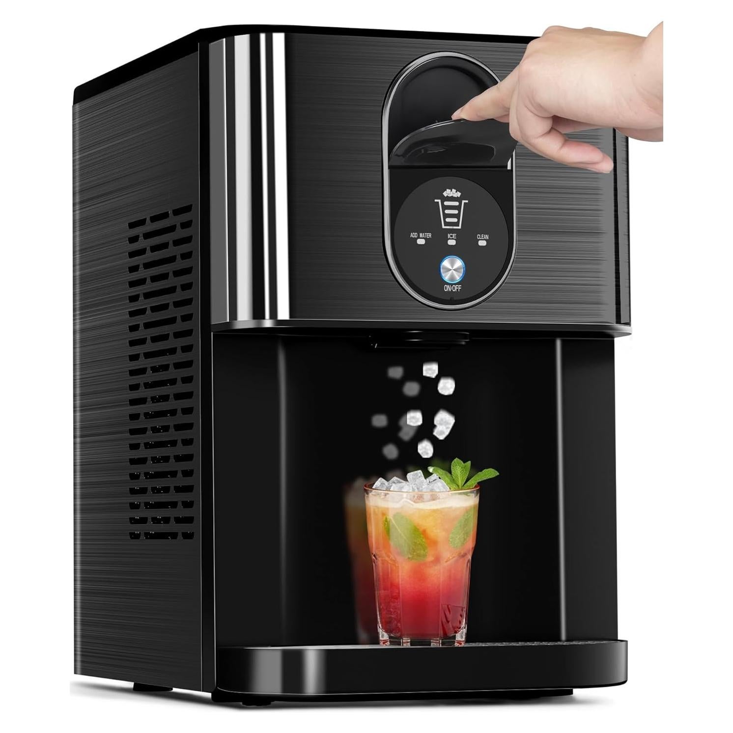 Máquina de Hielo Masticable COWSAR Z5820DN, 19.96 kg/día, Autolimpiante, Acero Inoxidable Negro