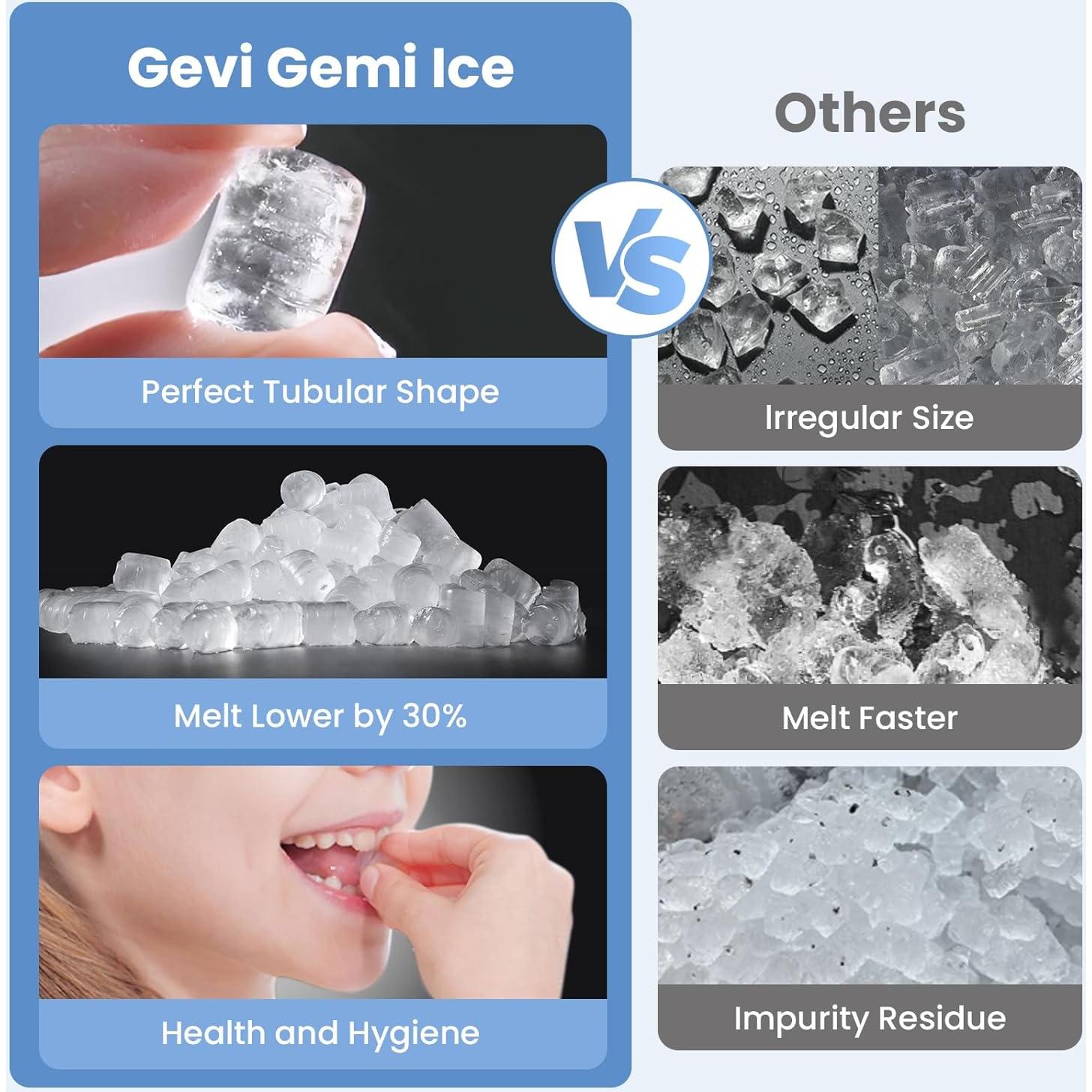 Fabricador de Hielo Nugget Gevi V2.0 17.2kg/24h Acero Inoxidable