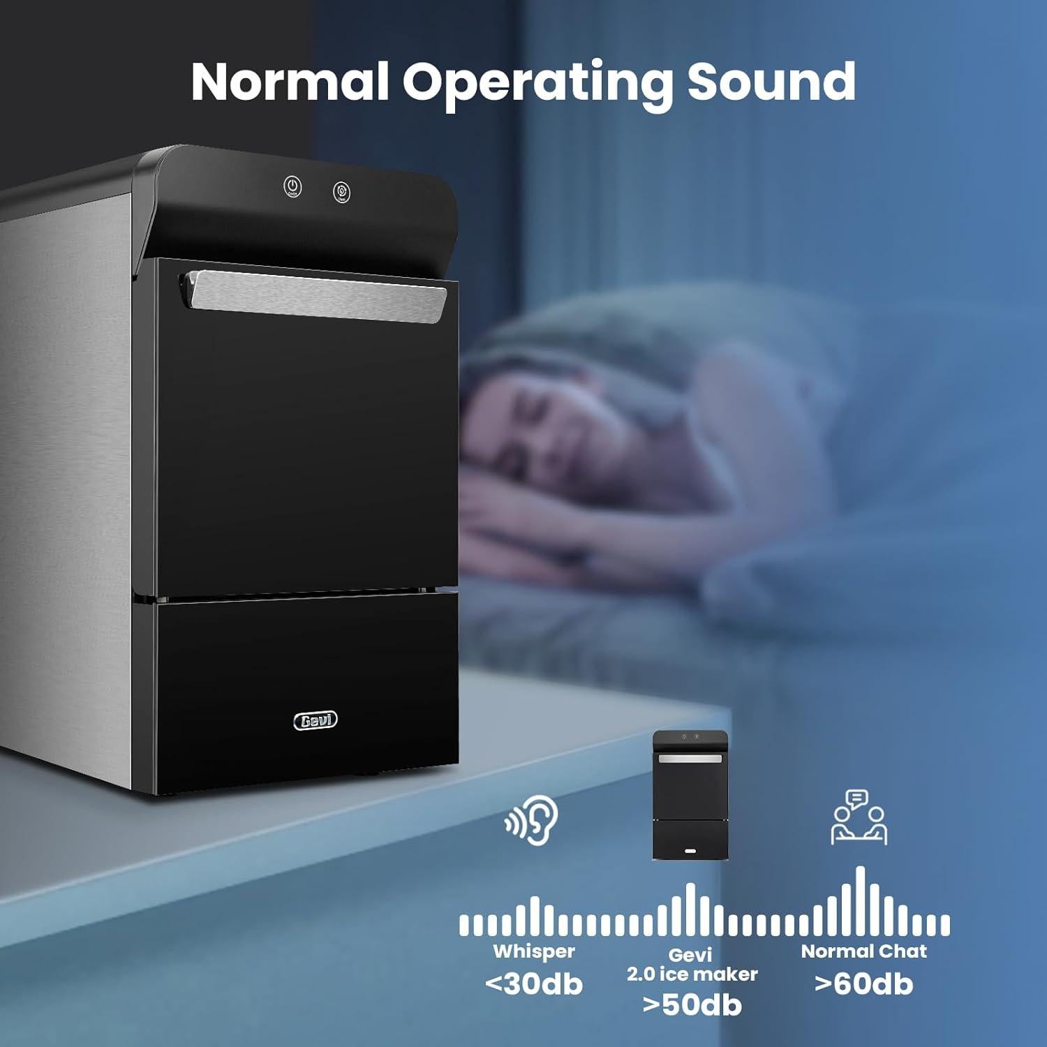 Fabricador de Hielo Nugget Gevi V2.0 17.2kg/24h Acero Inoxidable