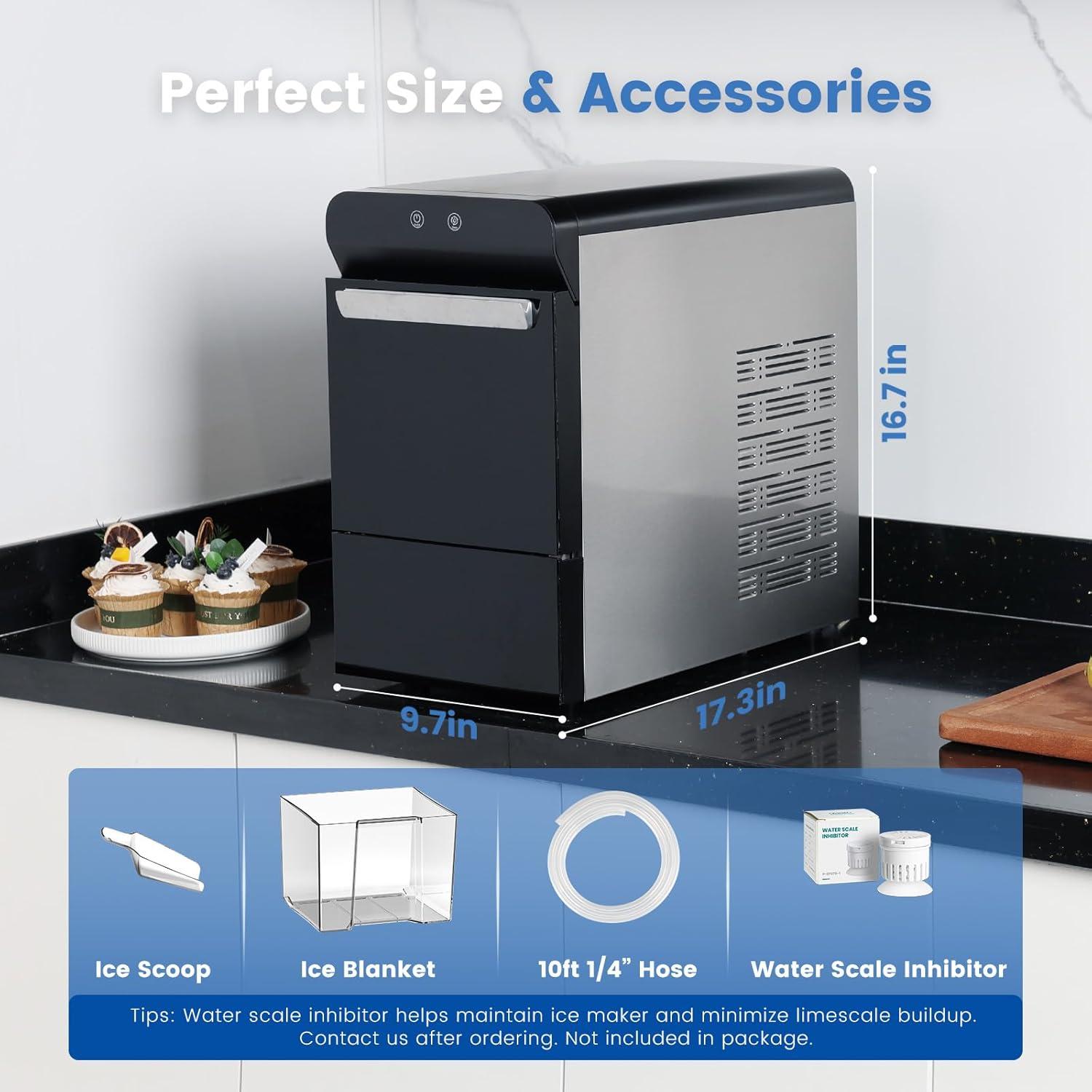 Fabricador de Hielo Nugget Gevi V2.0 17.2kg/24h Acero Inoxidable