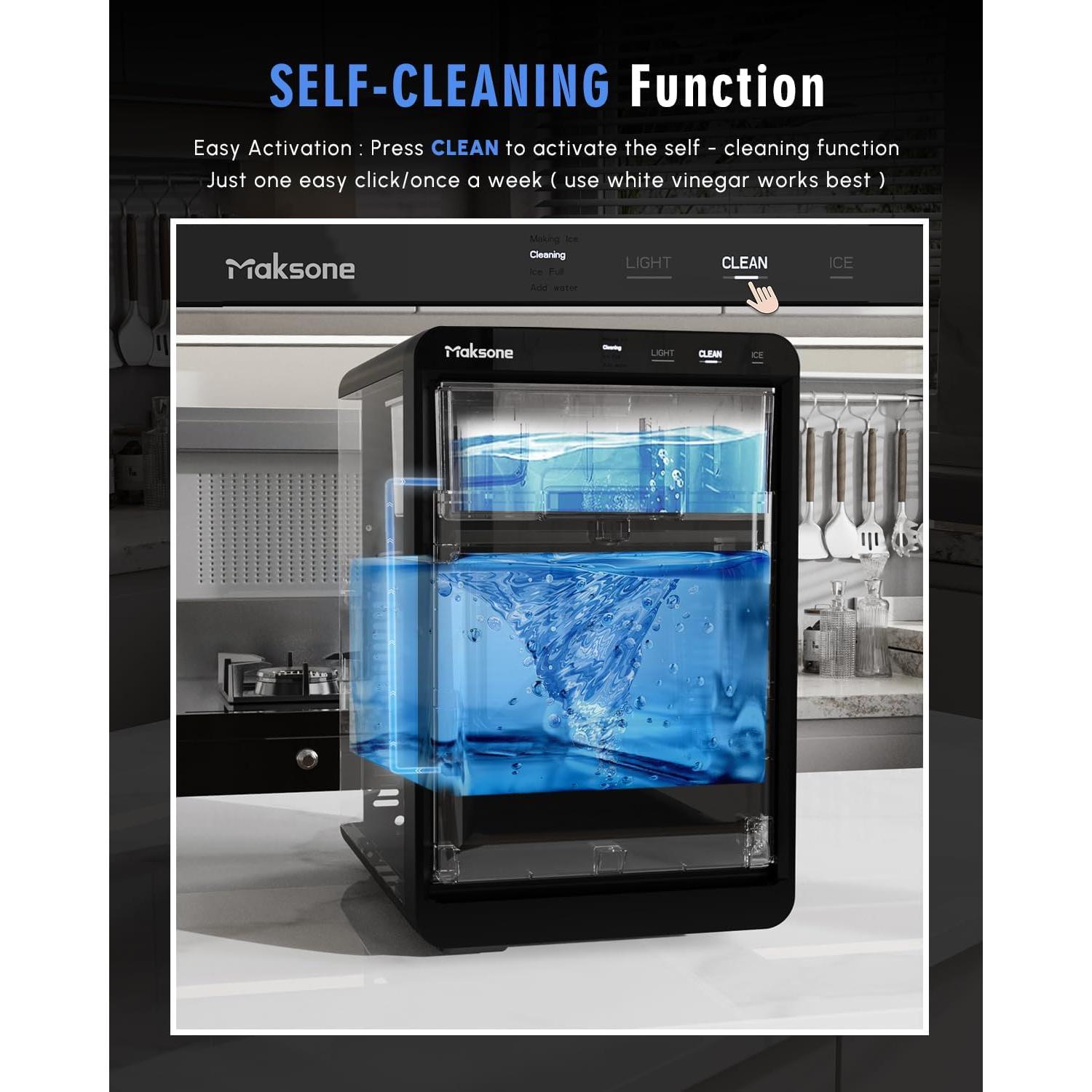 Máquina de Hielo Nugget Maksone 20kg/24h, Control APP, 7 Min