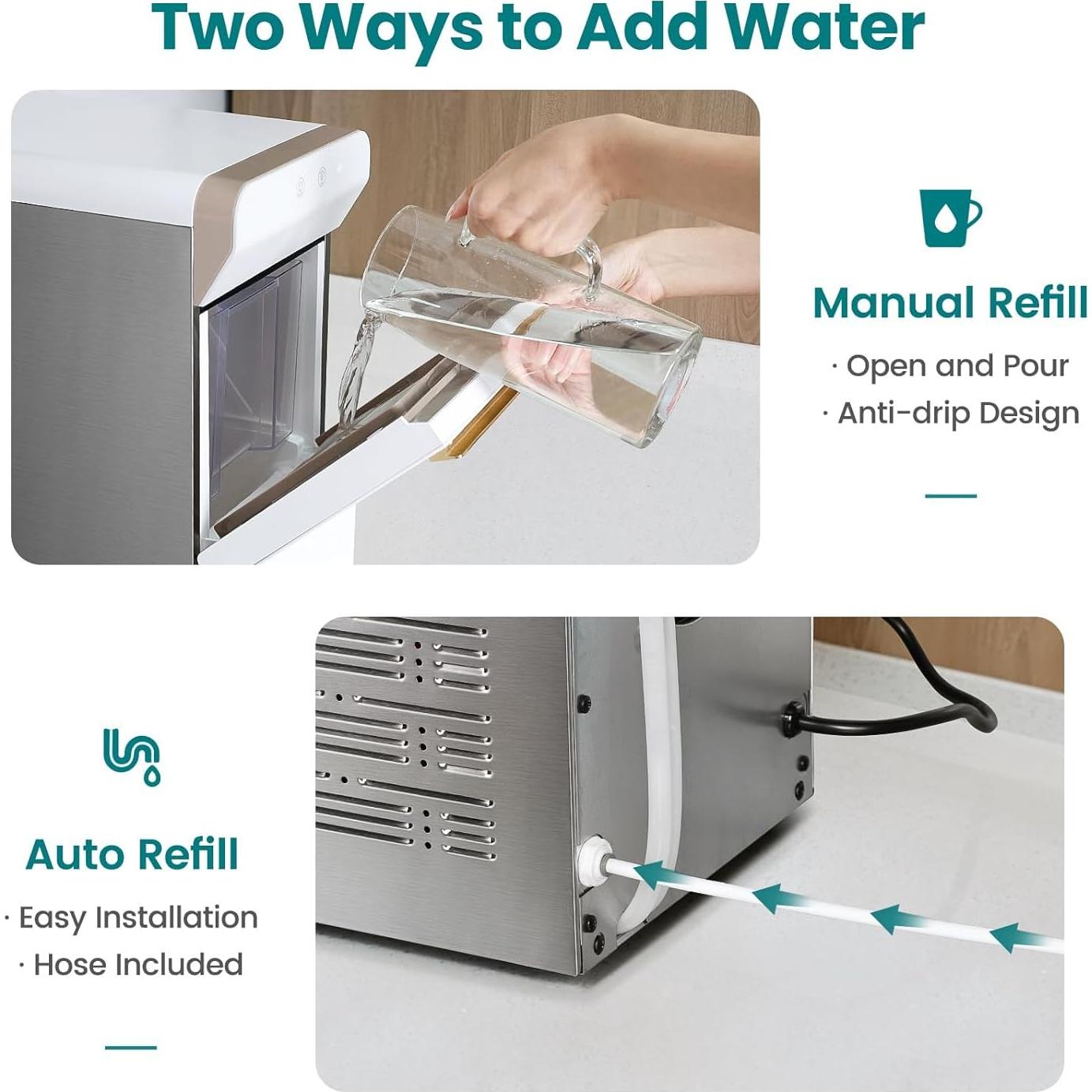 Fabricante de Hielo Nugget Gevi GIMN-1000B 17.24 kg/24h Blanco