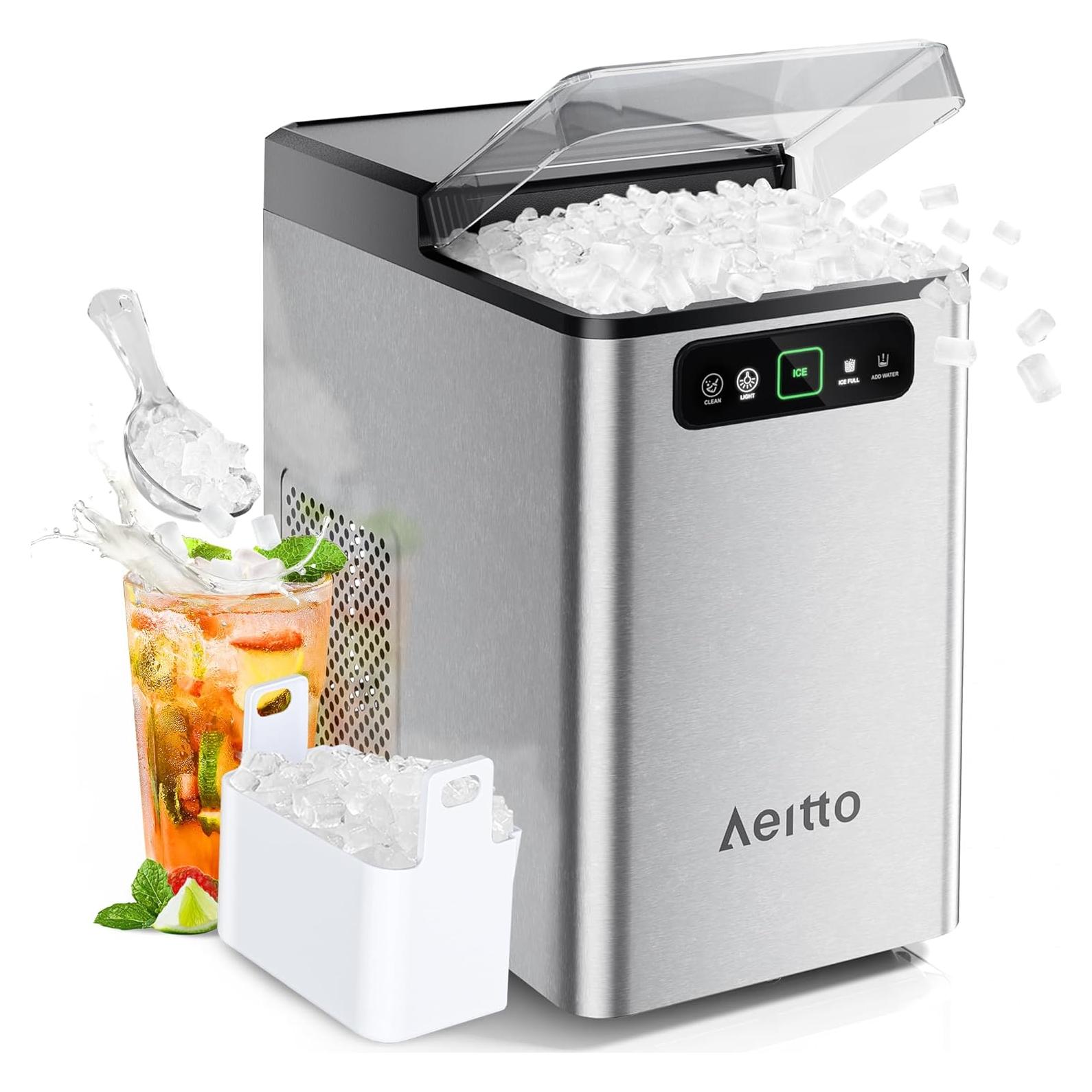 Máquina de Hielo Nugget Aeitto 18.14 kg/día Plata