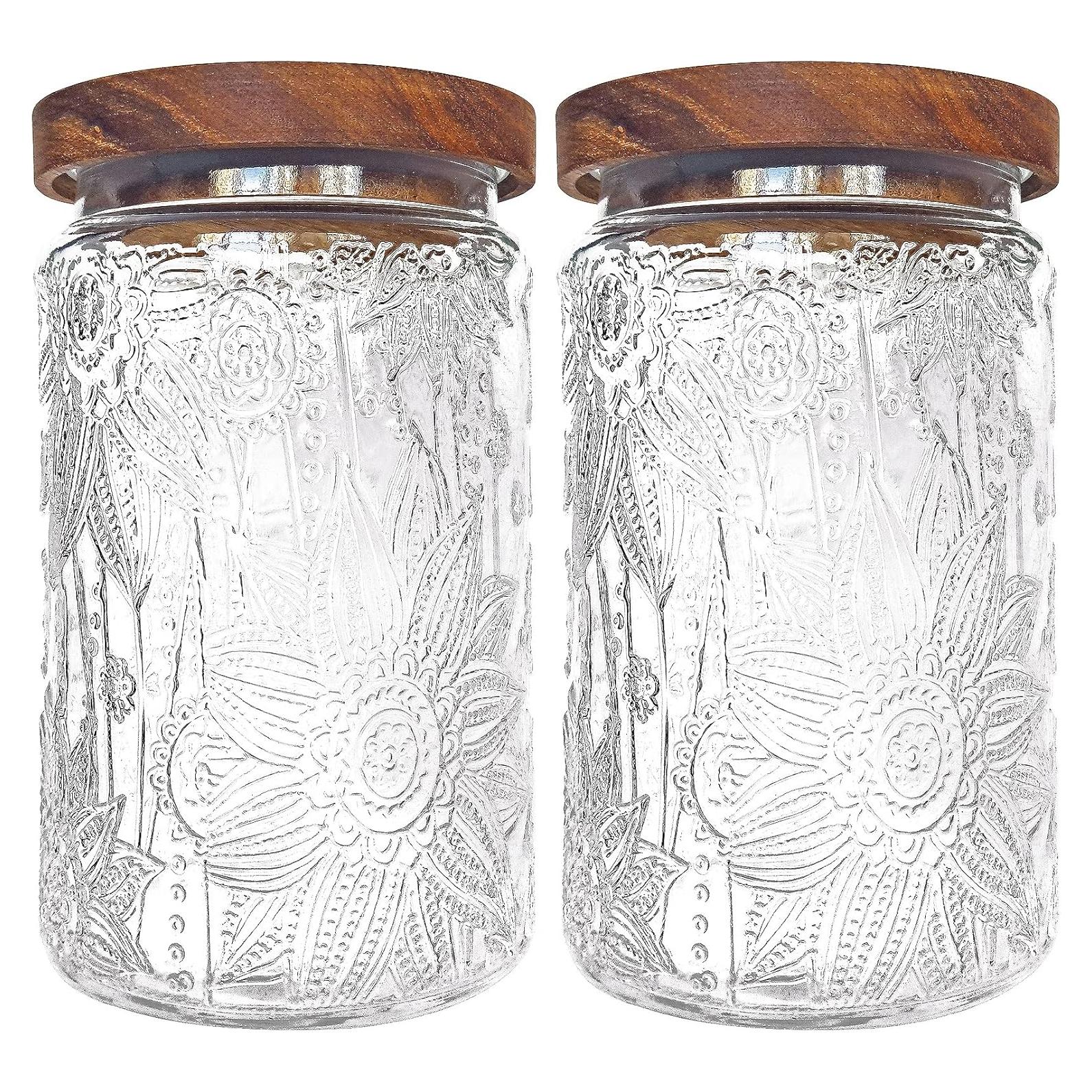 Tarros de Almacenamiento de Vidrio LODIKE 1000ml Set de 2