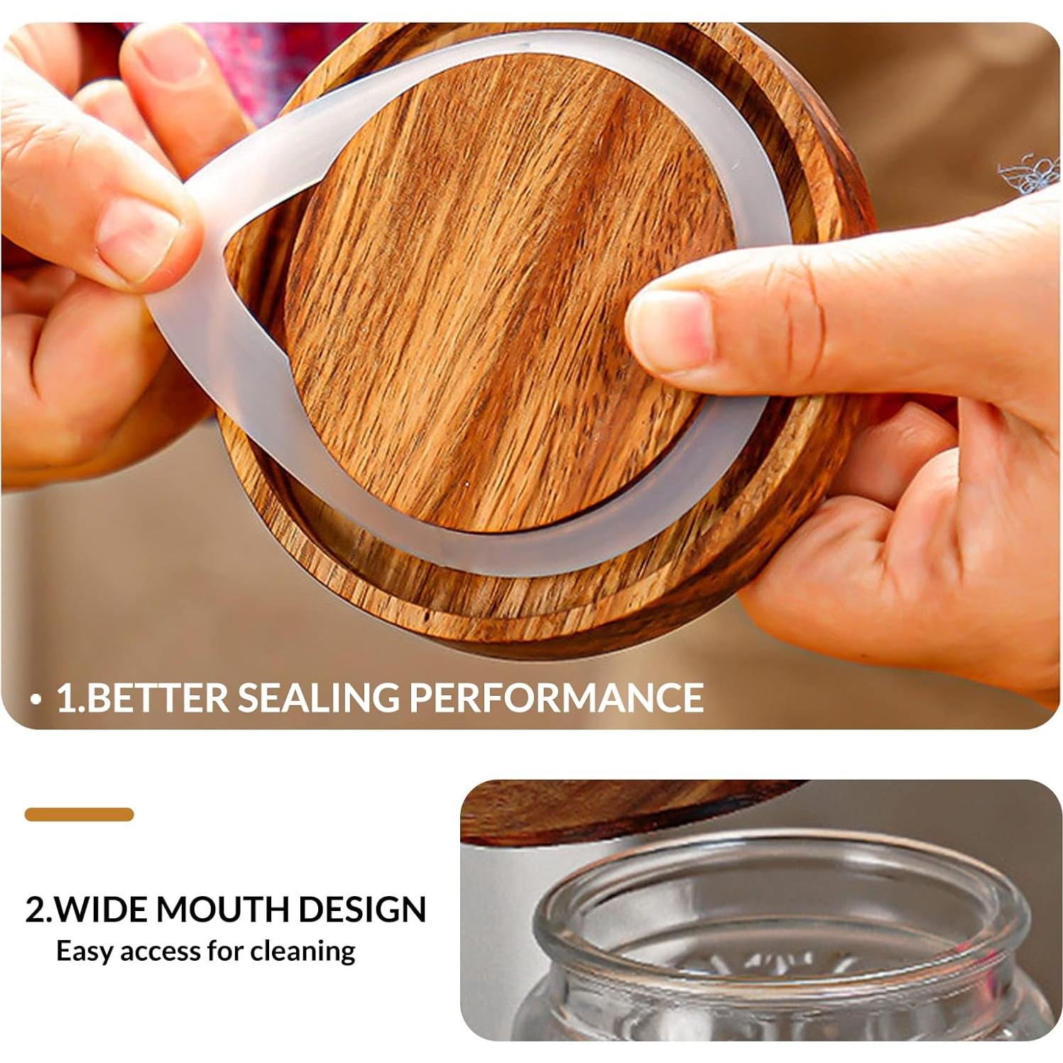 Tarros de Almacenamiento de Vidrio LODIKE 1000ml Set de 2