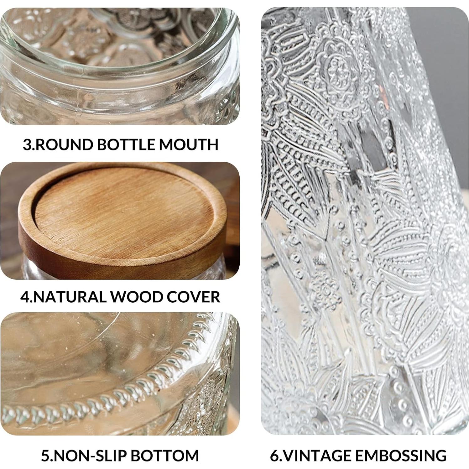 Tarros de Almacenamiento de Vidrio LODIKE 1000ml Set de 2