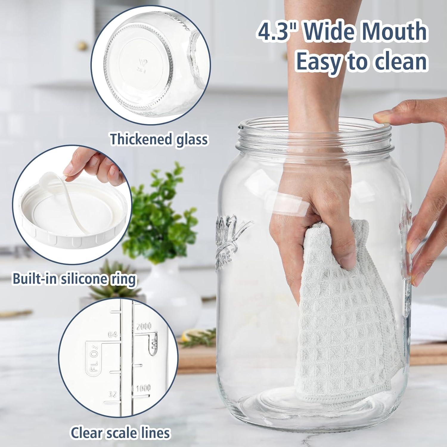 Tarro de Vidrio de 3.785 L con Tapa Hermética Folinstall