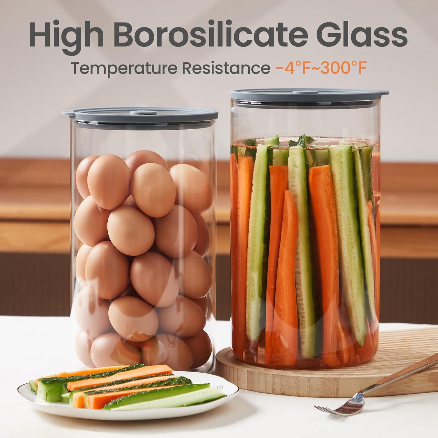 Tarros de Almacenamiento de Vidrio 2x1 Galón con Tapas Herméticas