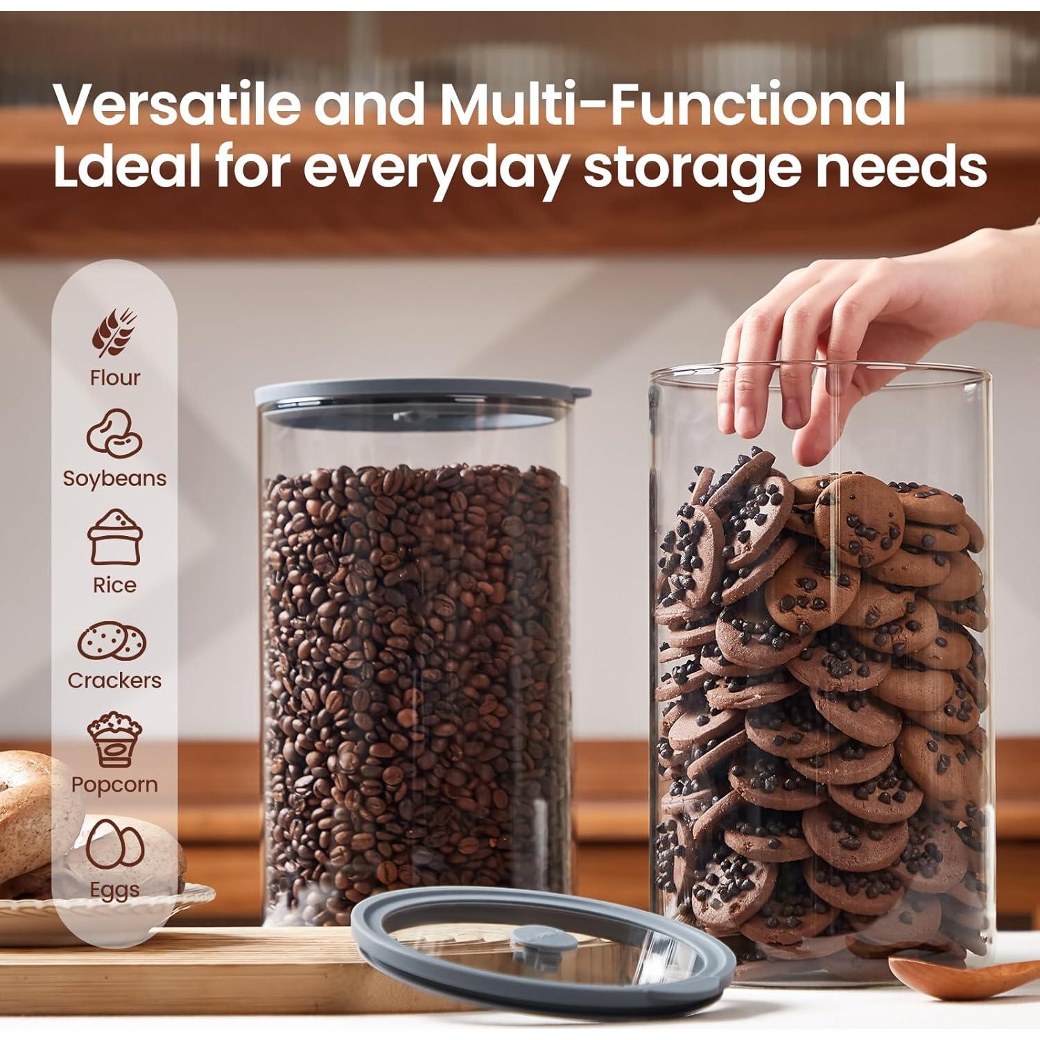 Tarros de Almacenamiento de Vidrio 2x1 Galón con Tapas Herméticas