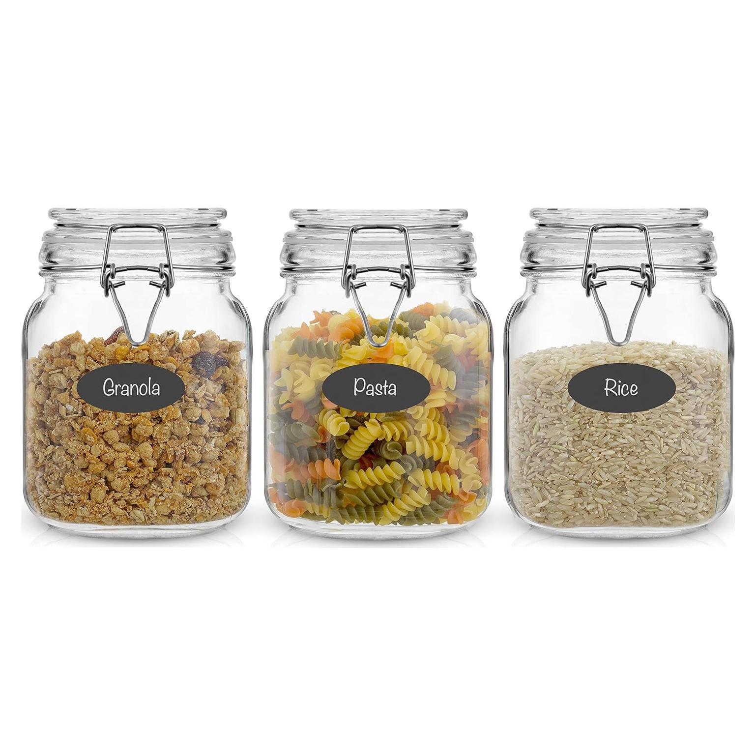 Set de 3 Tarros de Vidrio Herméticos JoyJolt 0.95 L