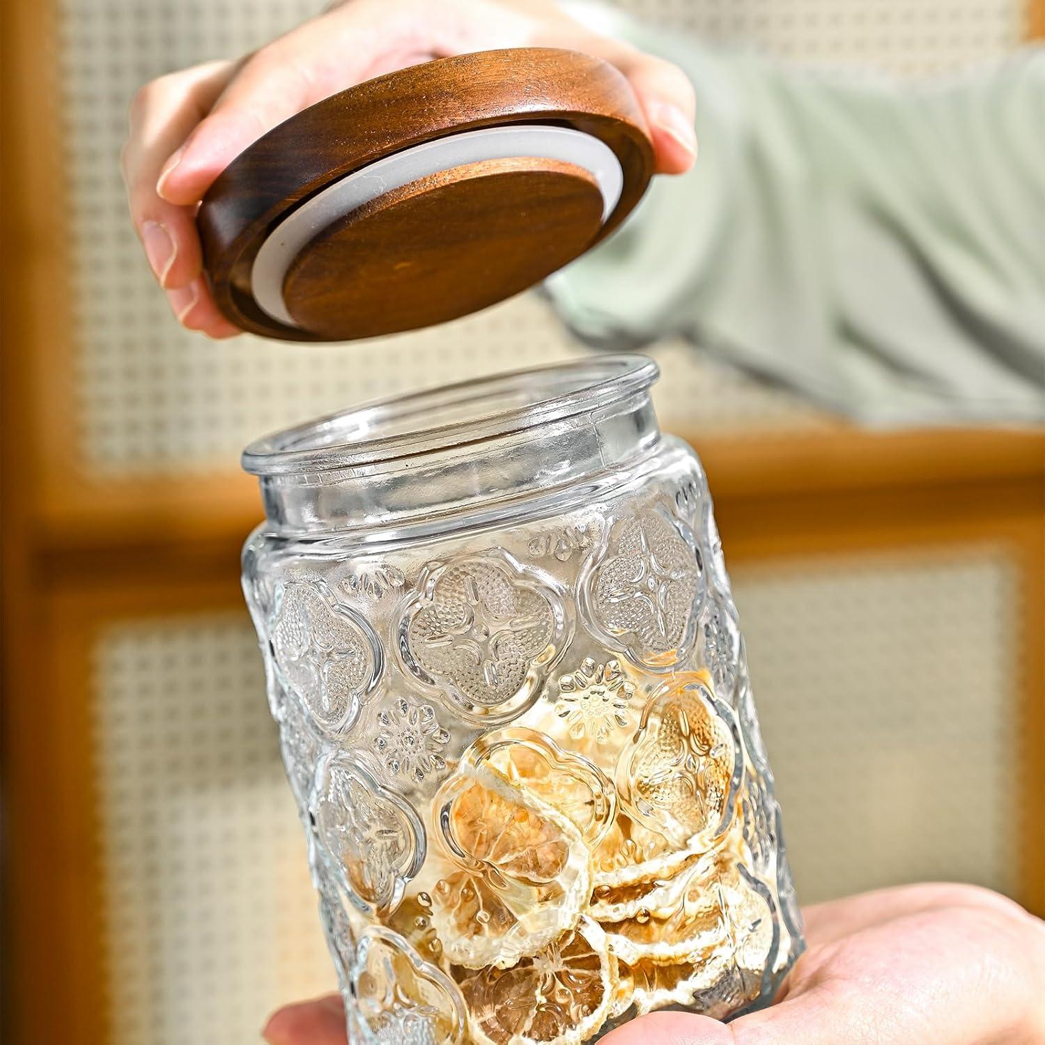 Paquete de 3 tarros de vidrio Adodeen 720ml herméticos