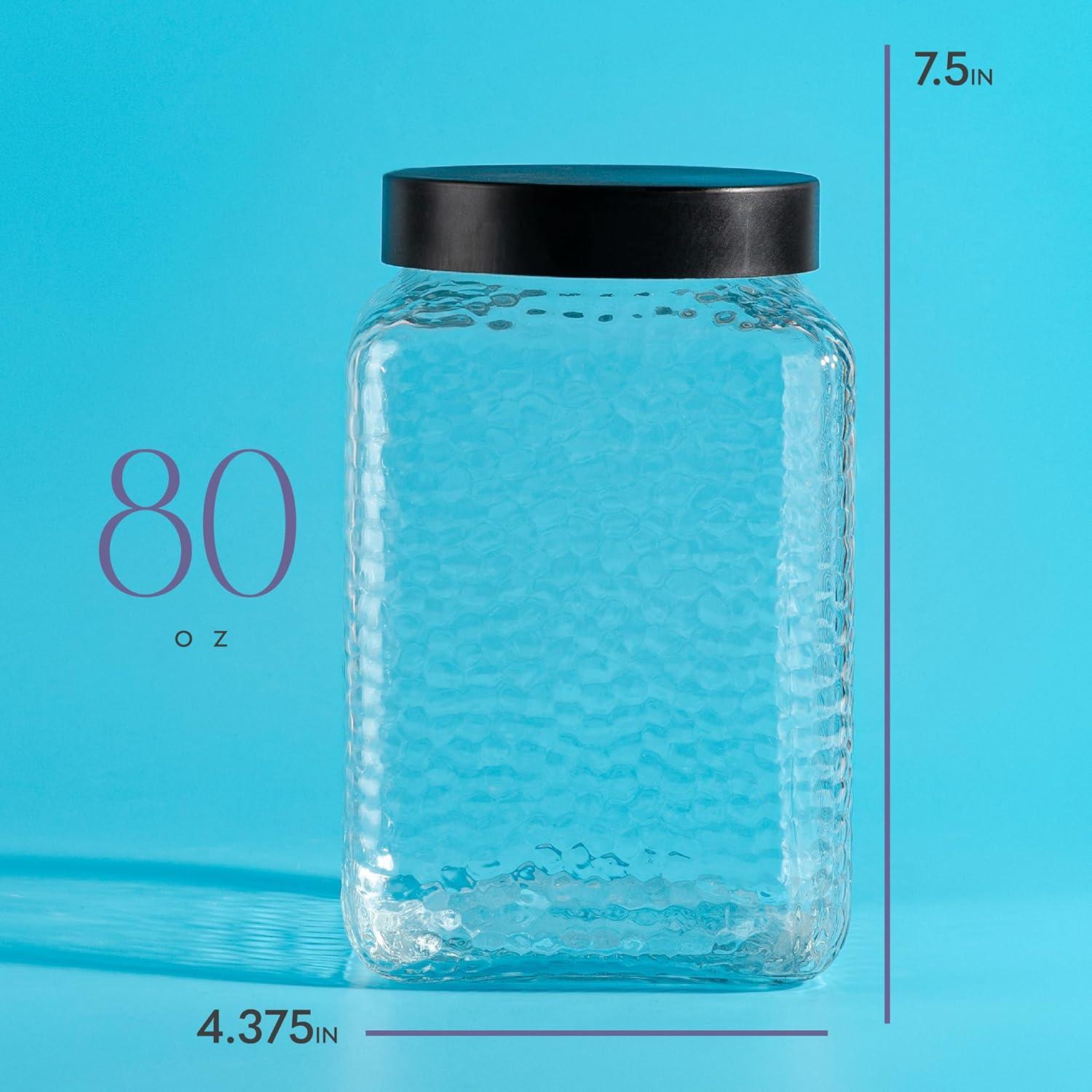 Tarro de Vidrio Grande Kitchentoolz 80oz con Tapa Metal Negro