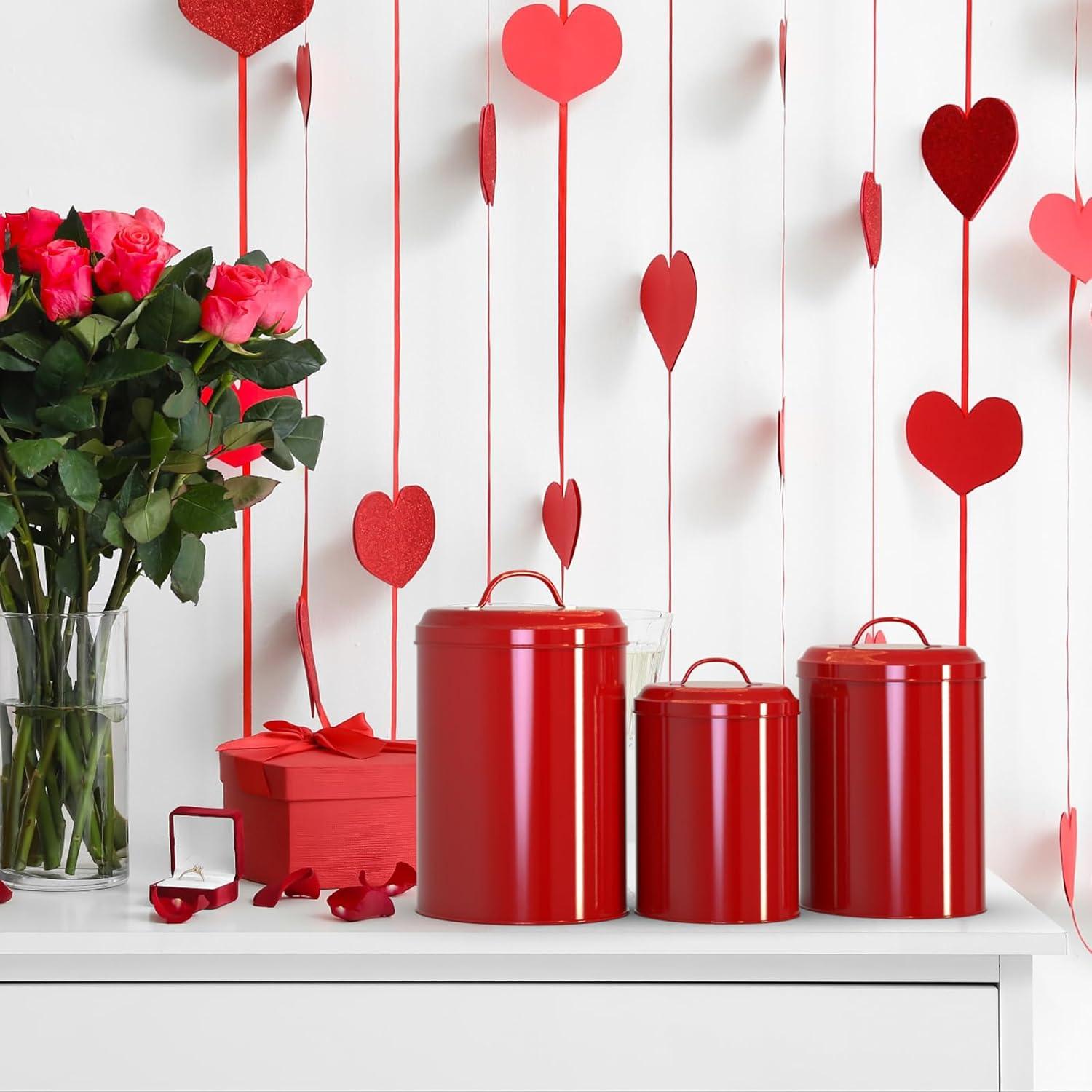 Juego de 3 Tarros de Almacenamiento LF Likefair - Rojo