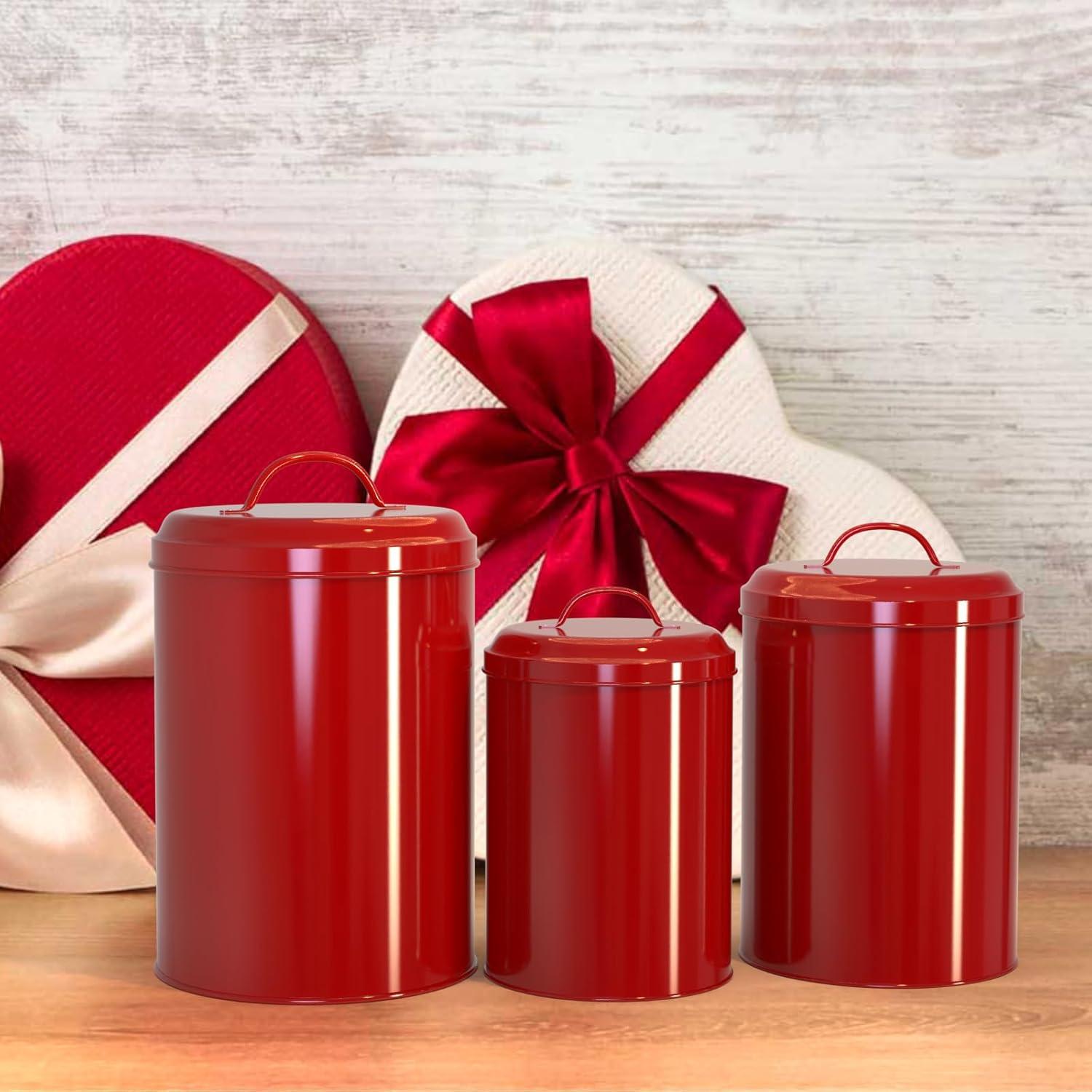 Juego de 3 Tarros de Almacenamiento LF Likefair - Rojo