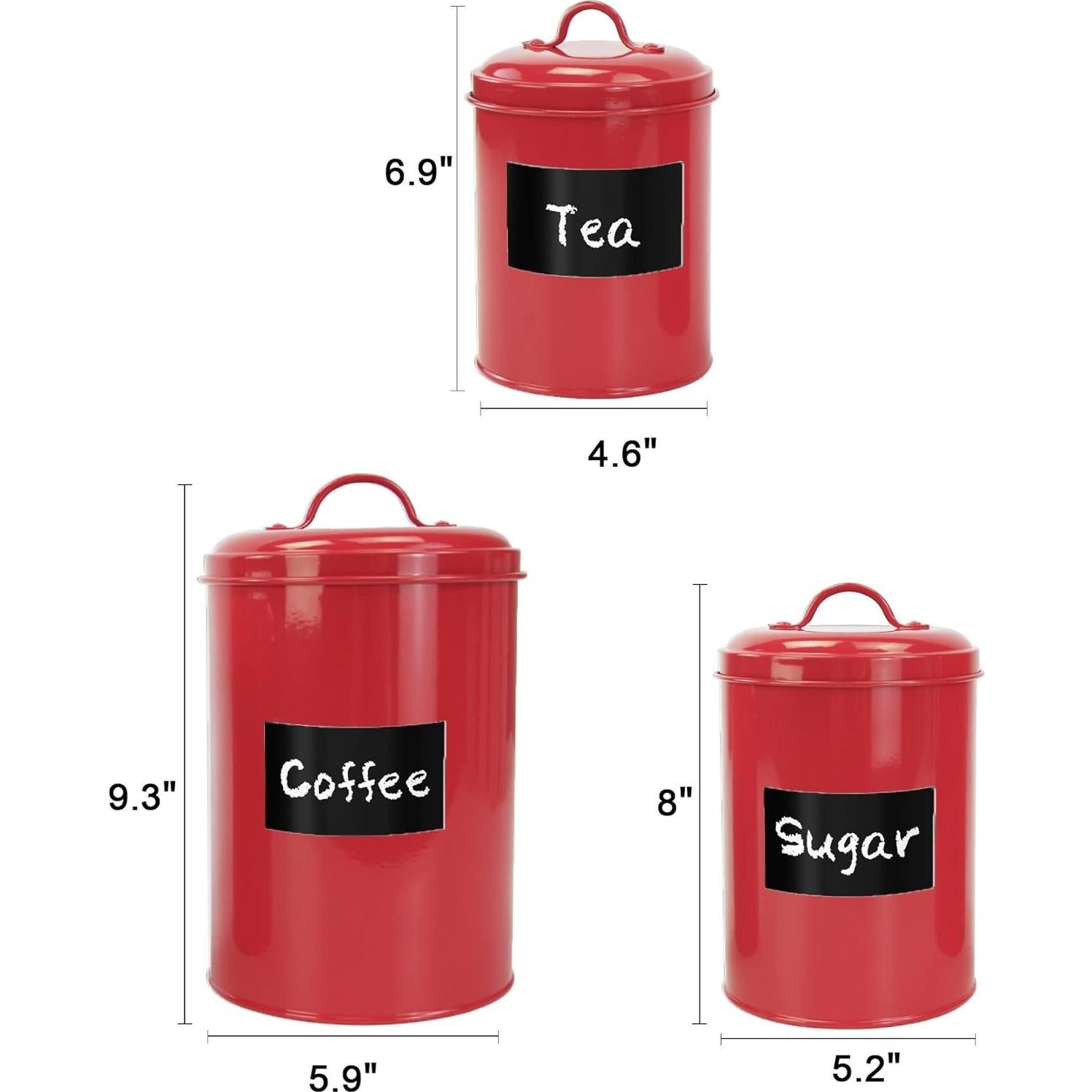 Juego de 3 Tarros de Almacenamiento LF Likefair - Rojo