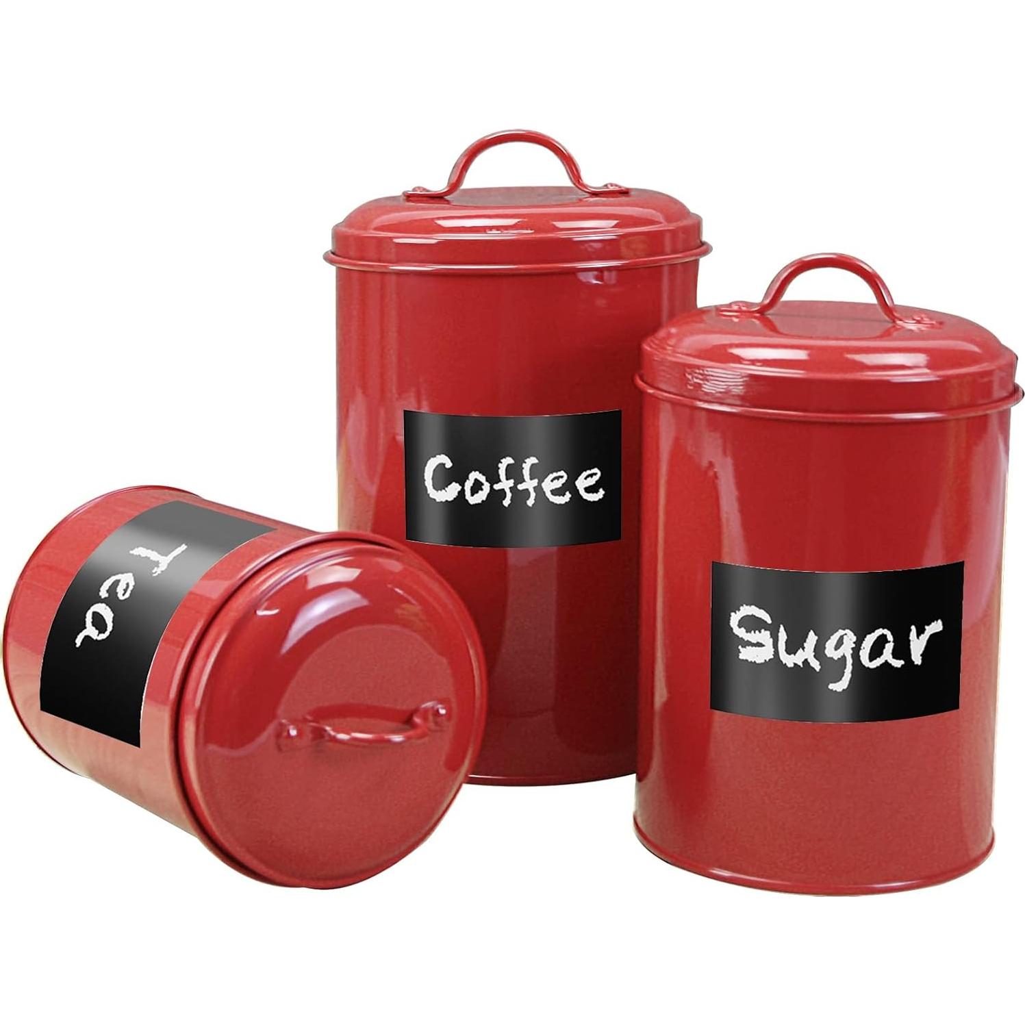 Juego de 3 Tarros de Almacenamiento LF Likefair - Rojo