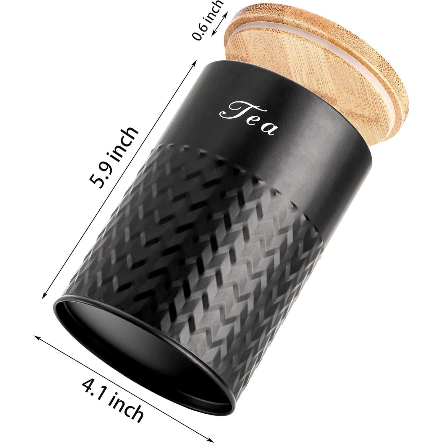 Juego de 3 Tarros de Cocina Herméticos Bekith - Metal Negro