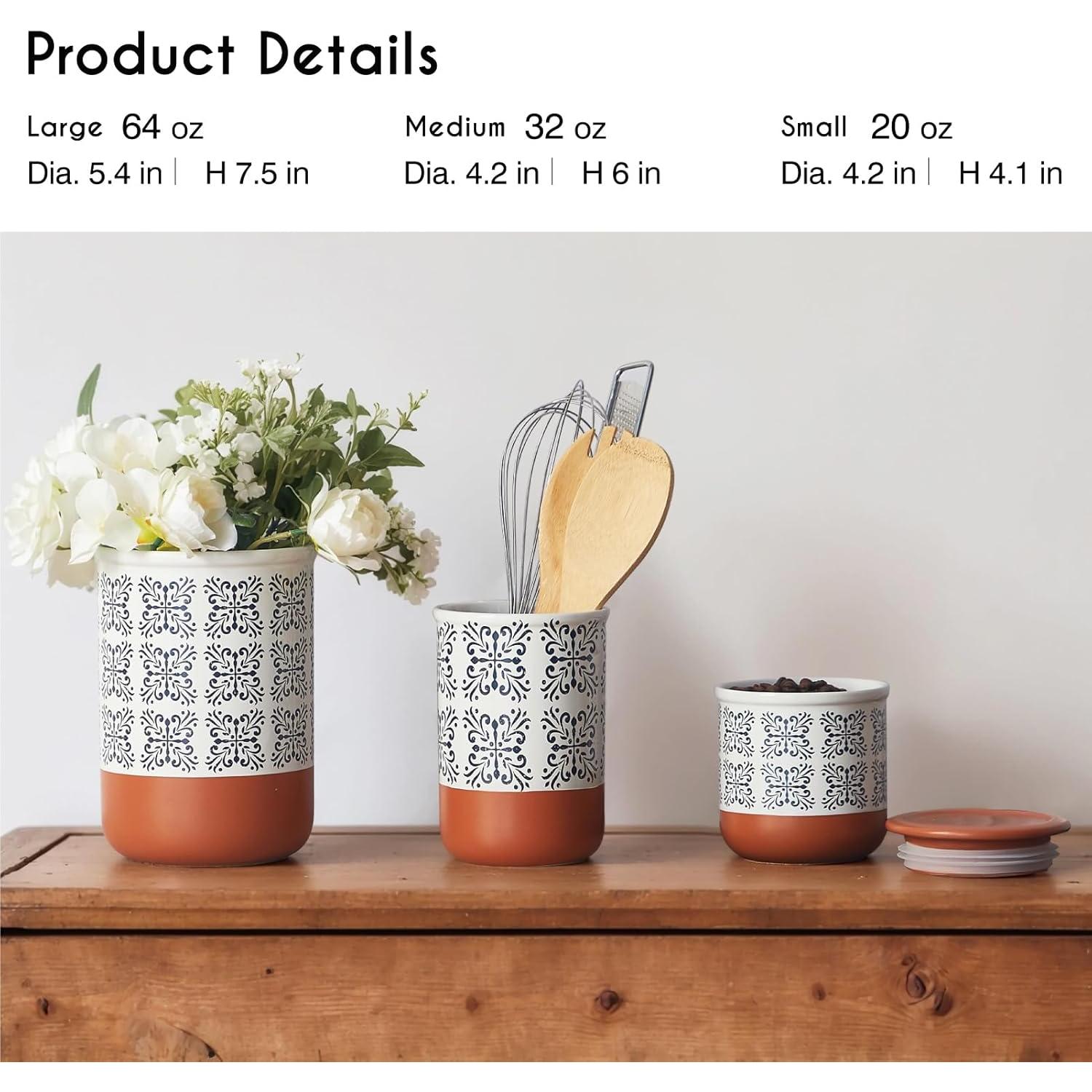 Conjunto de Tarros de Cerámica JoDeVi - 3 Piezas Herméticas