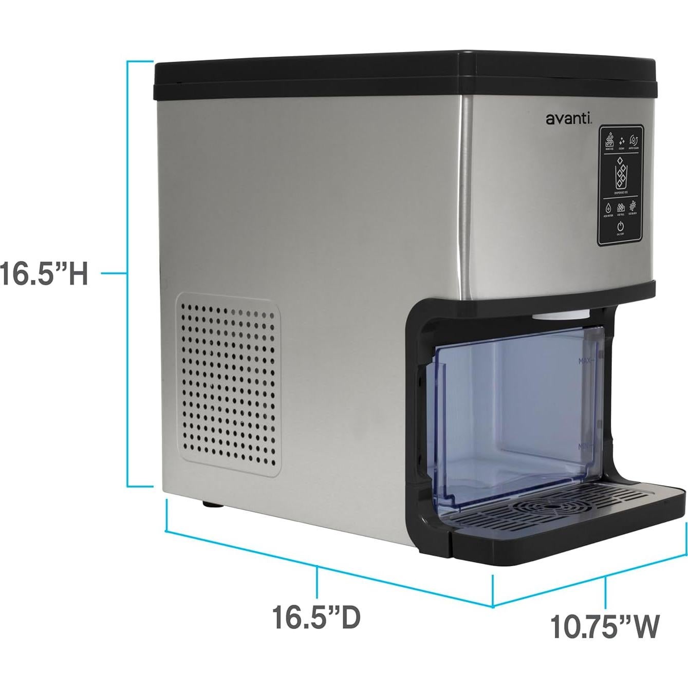 Fabricador de Hielo en Nugget Avanti Digital 15 kg Acero Inoxidable
