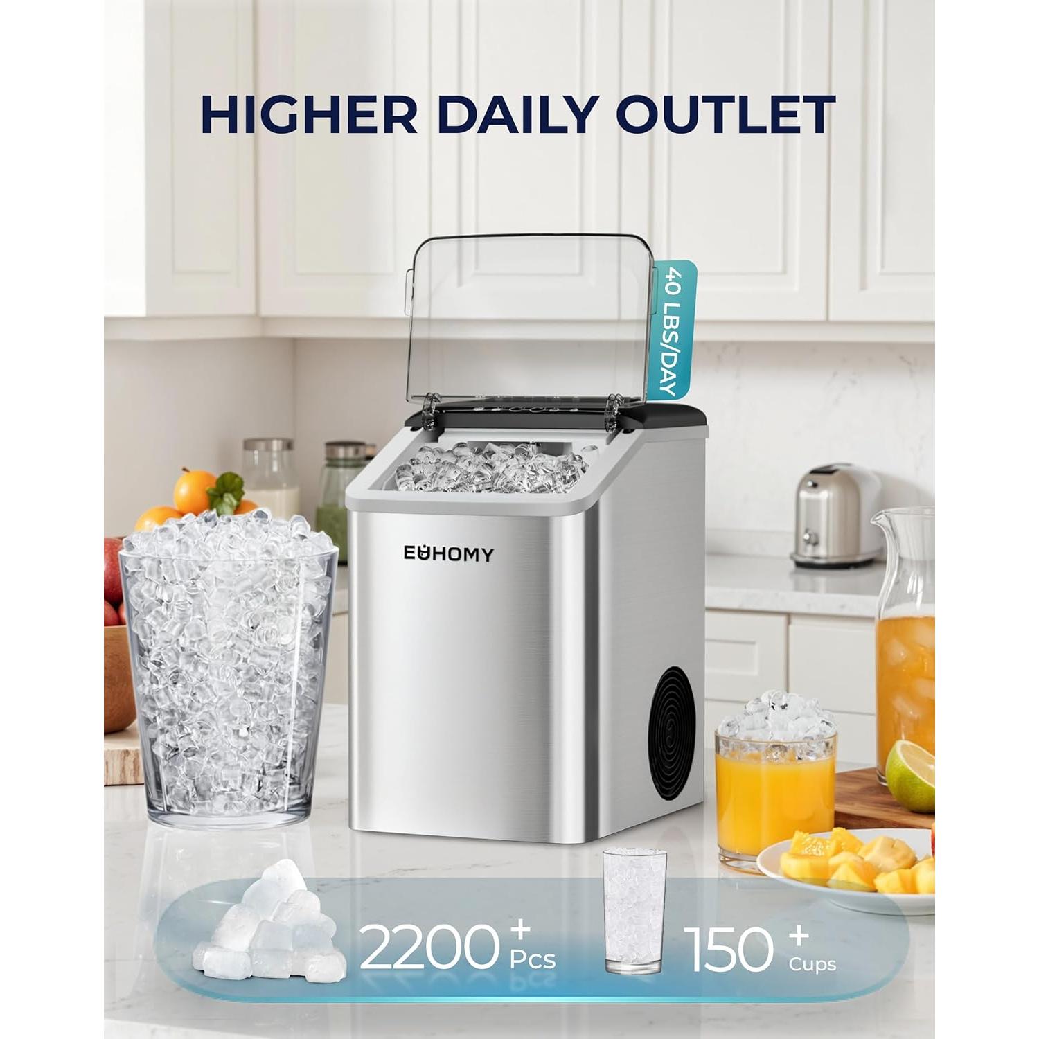 Fabricante de Hielo en Nuggets EUHOMY IM026-N 18.14kg/día