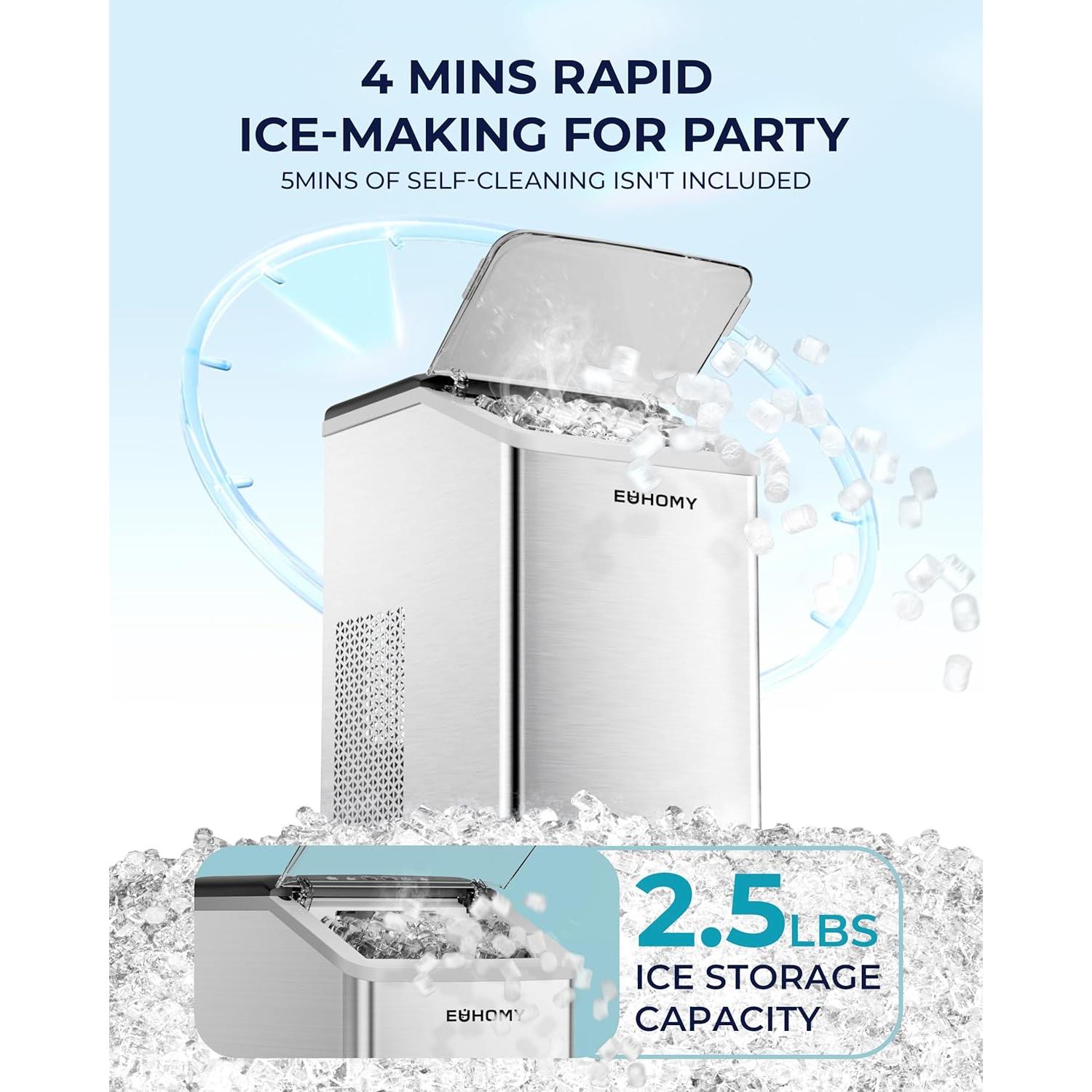 Fabricante de Hielo en Nuggets EUHOMY IM026-N 18.14kg/día