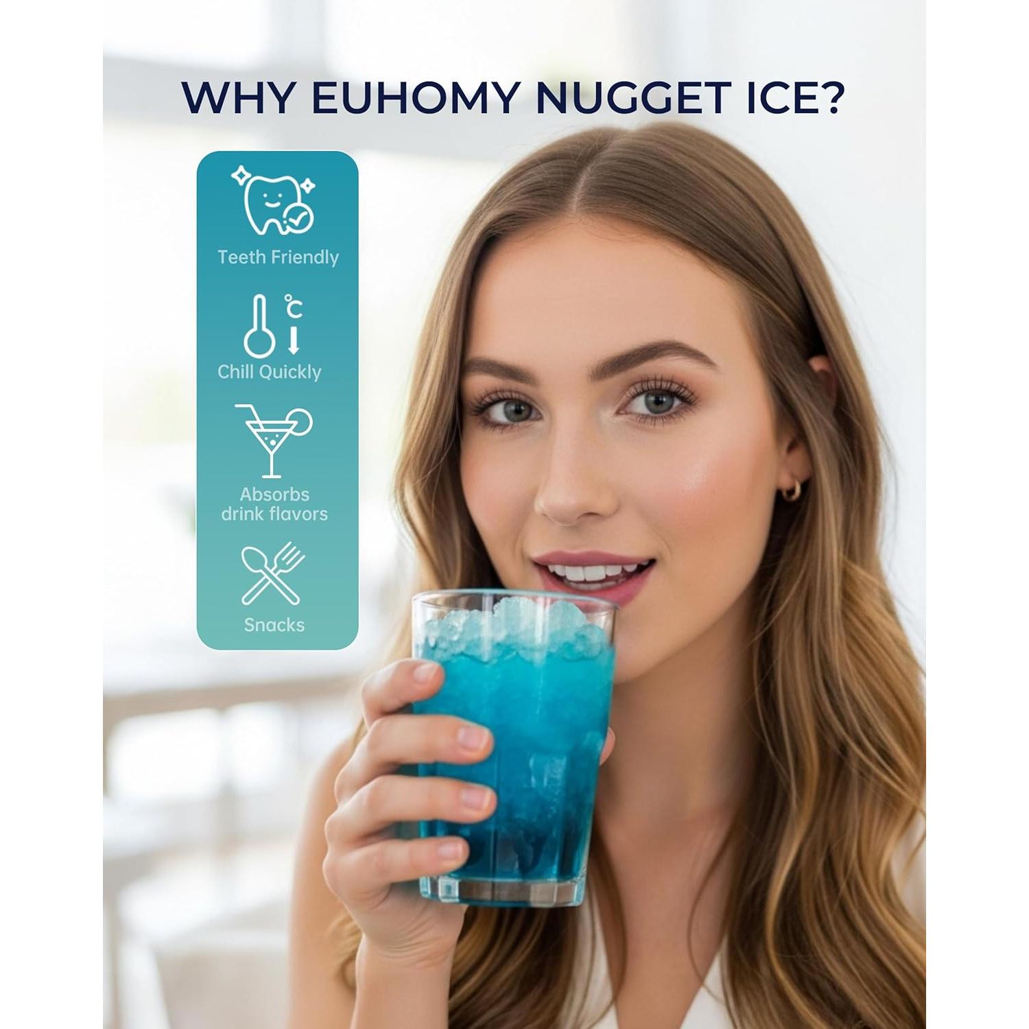 Fabricante de Hielo en Nuggets EUHOMY IM026-N 18.14kg/día