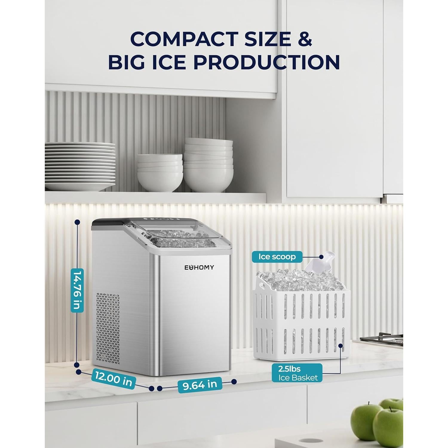 Fabricante de Hielo en Nuggets EUHOMY IM026-N 18.14kg/día