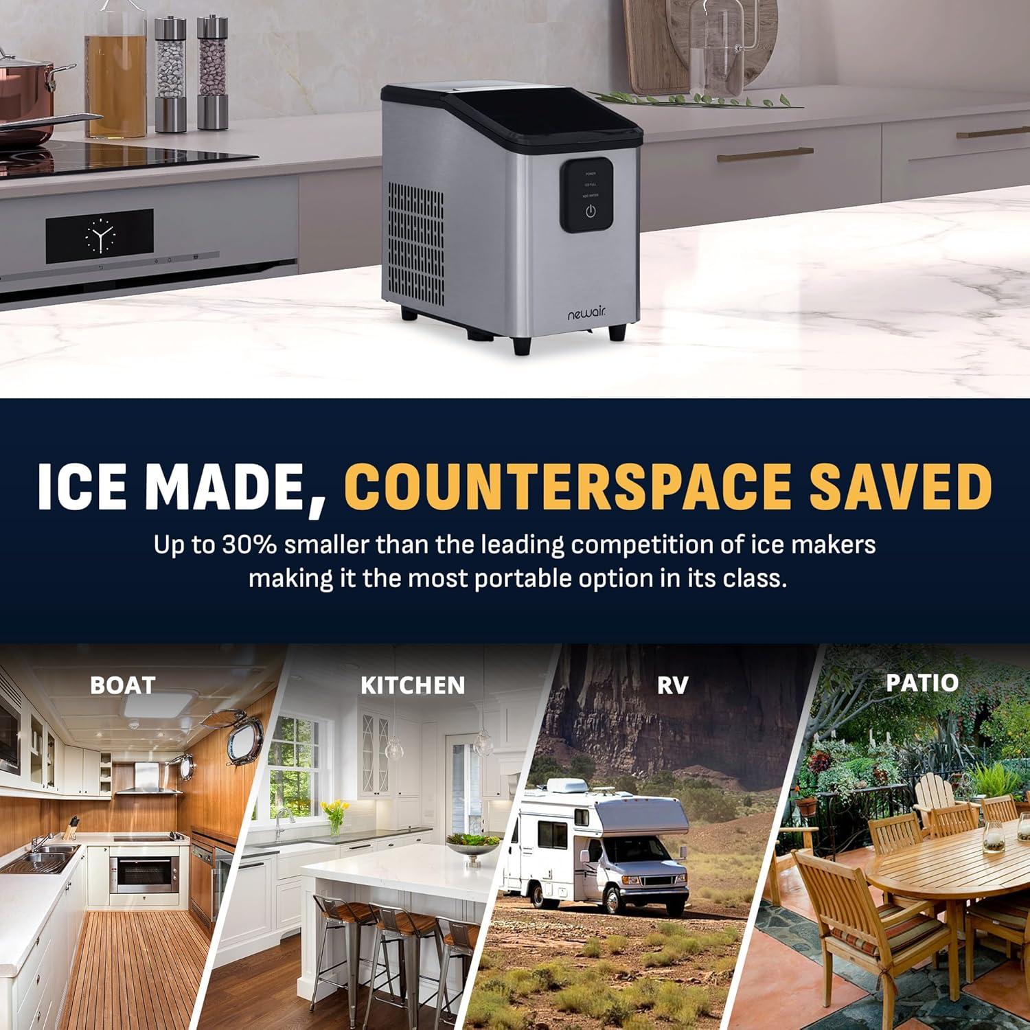 Fabricador de Hielo Newair AI-110SS 11.8 kg/día Acero Inoxidable