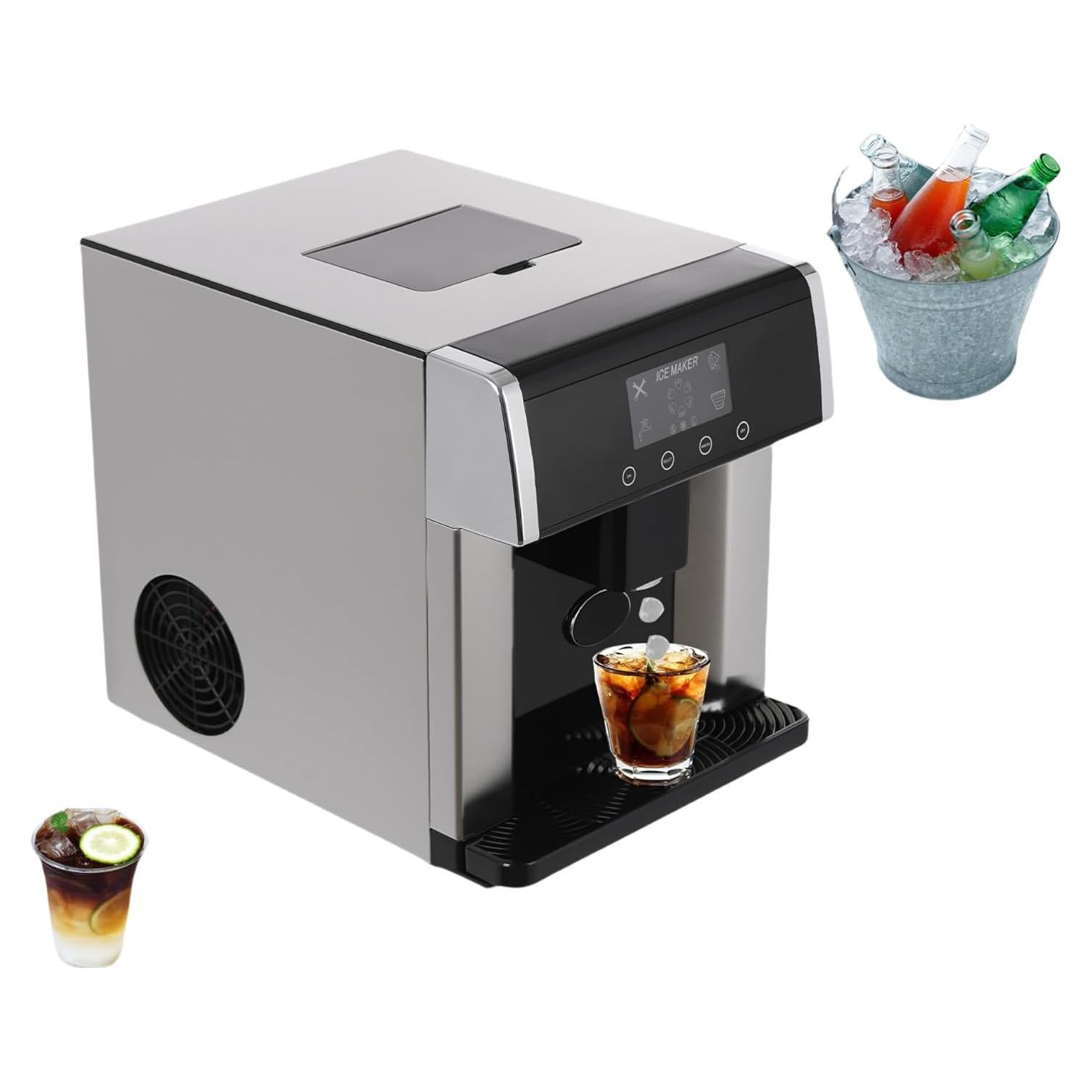 Máquina de Hielo Nugget 2 en 1 YUINDY Portátil 10 Cubos en 12 Min