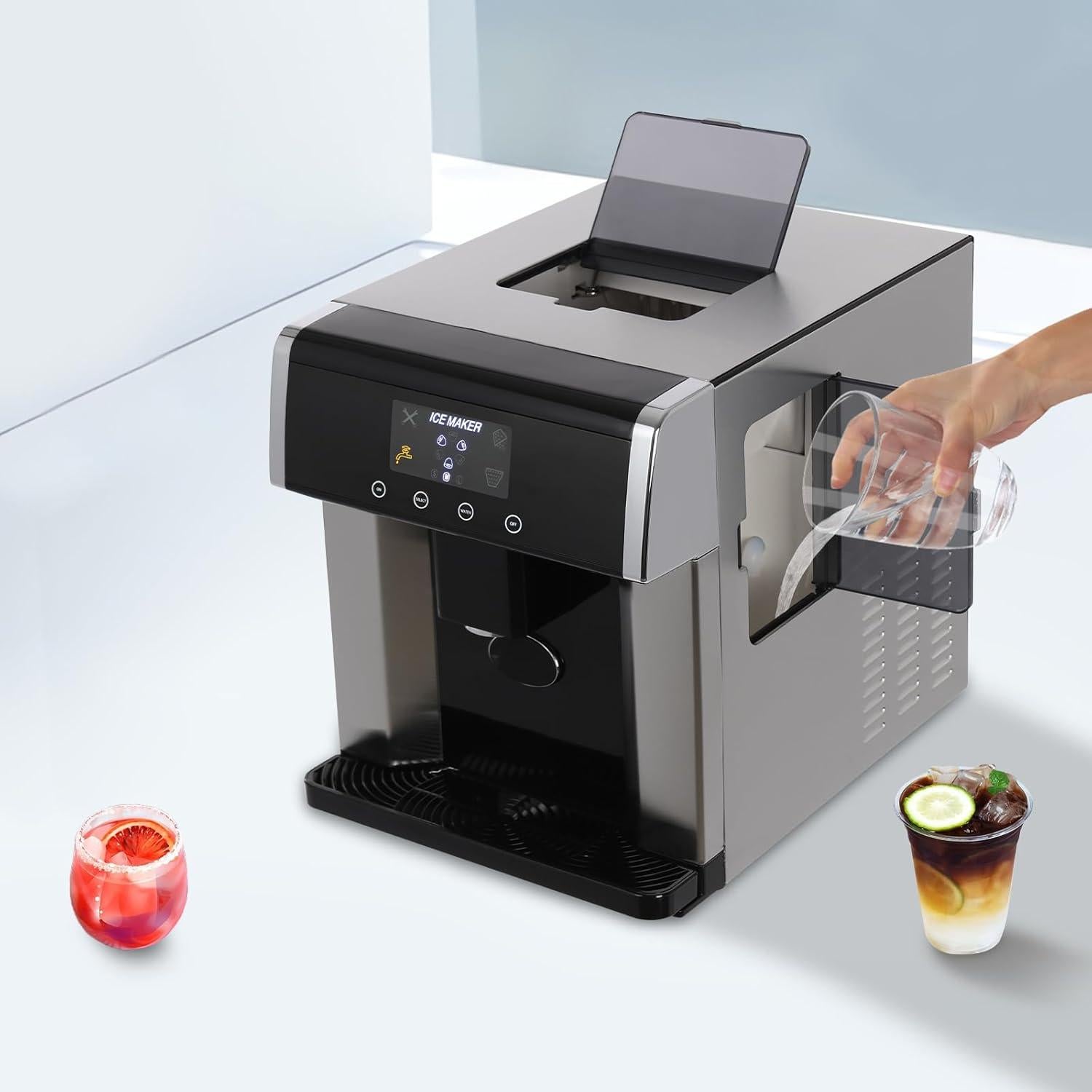 Máquina de Hielo Nugget 2 en 1 YUINDY Portátil 10 Cubos en 12 Min