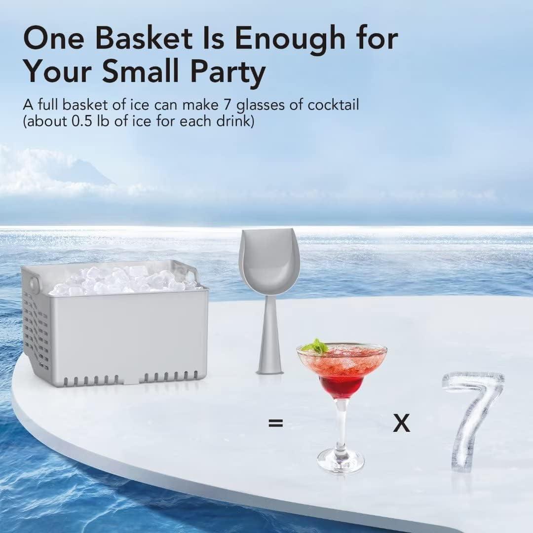 Máquina de Hielo de Mostrador Garvee ICJU_IZ01 44 kg/día Acero Inoxidable