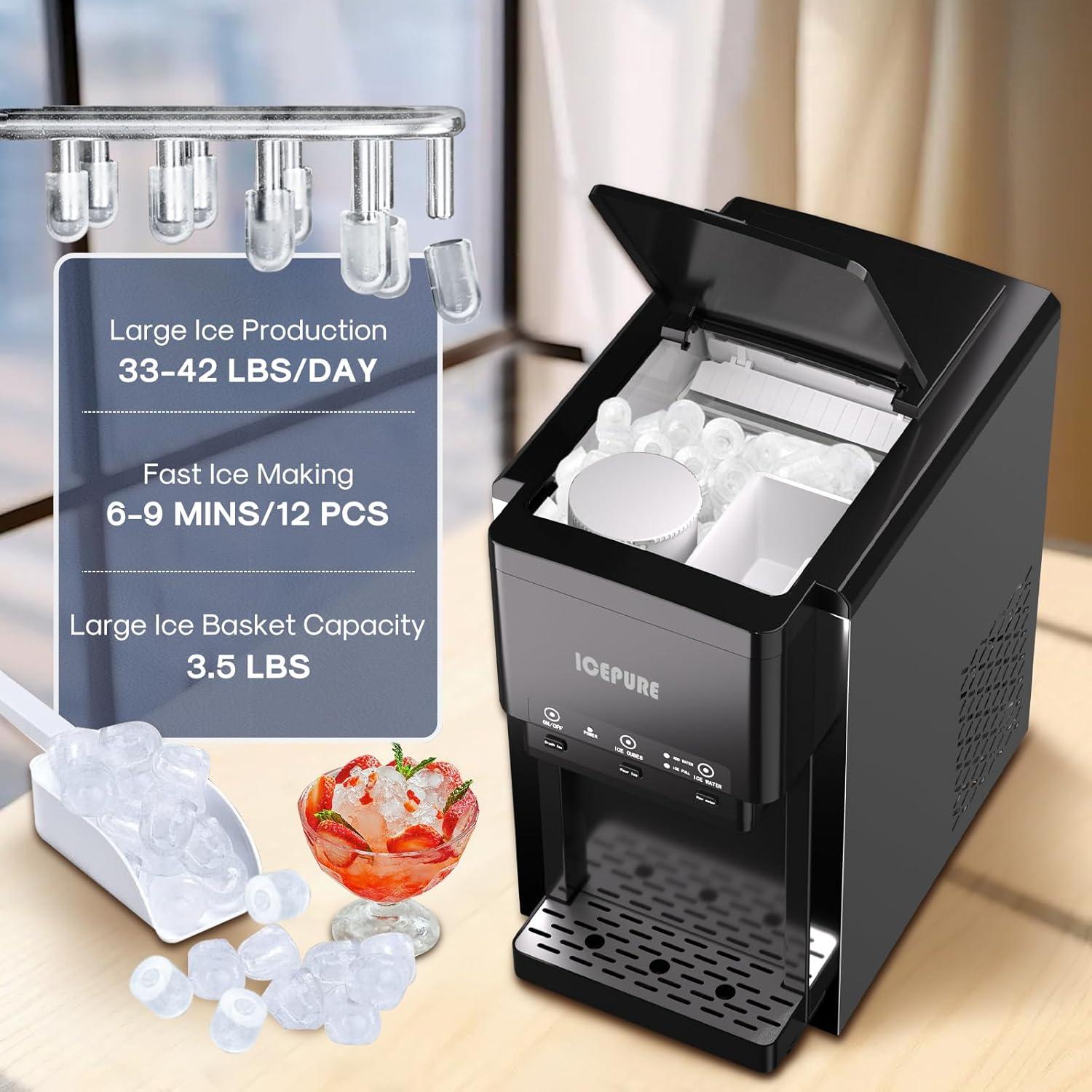 Enfriador de Agua 3 en 1 ICEPURE con Fabricador de Hielo 19 kg/día