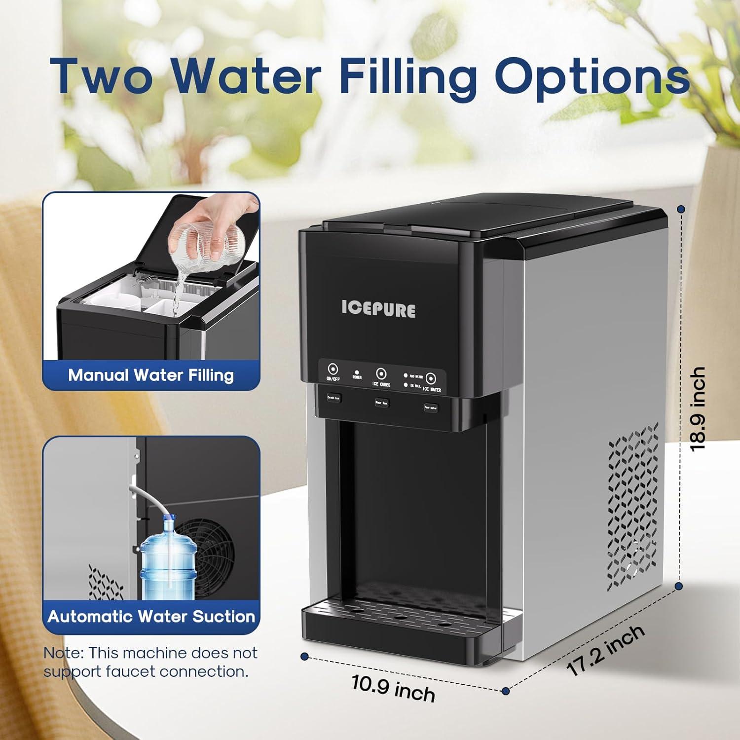 Enfriador de Agua 3 en 1 ICEPURE con Fabricador de Hielo 19 kg/día