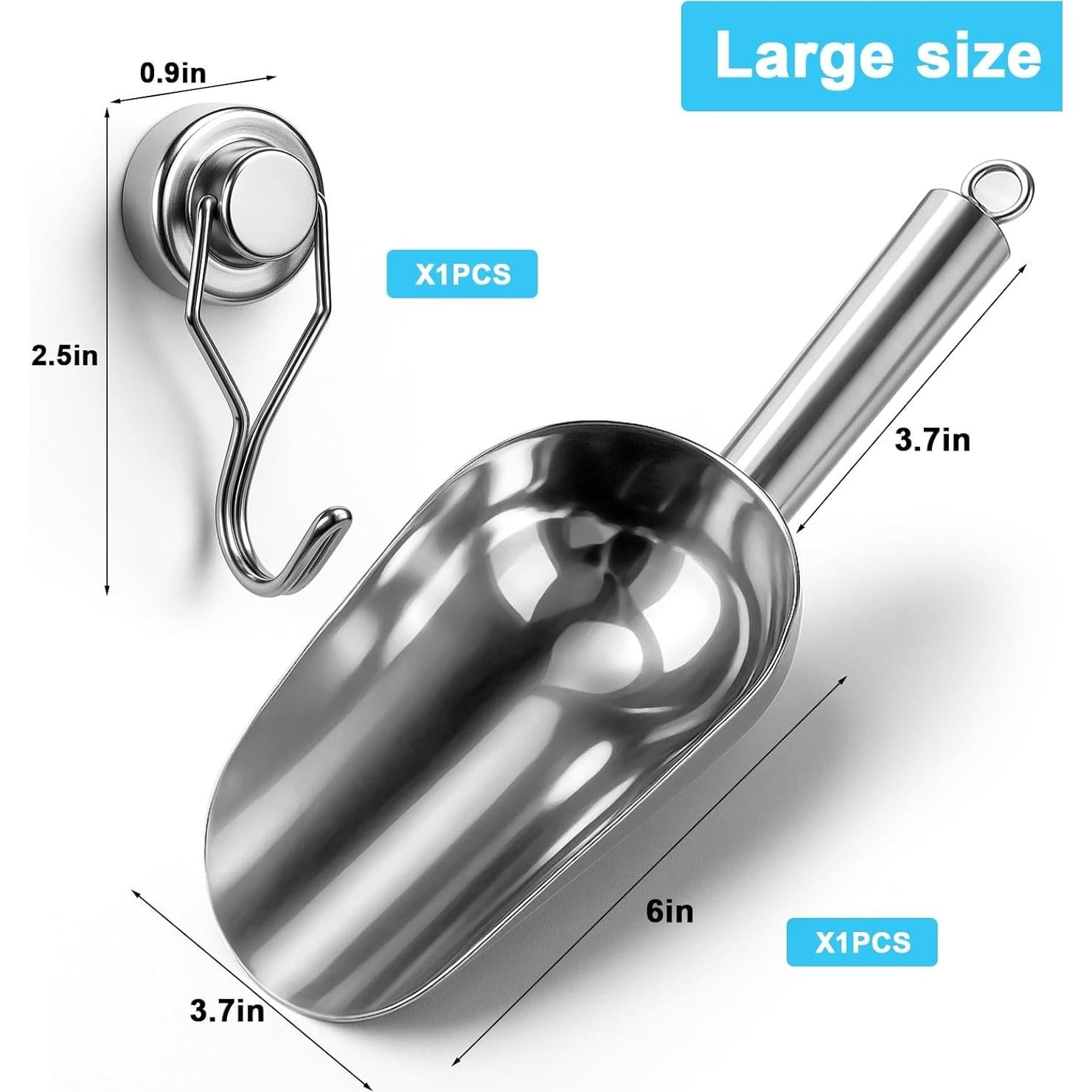 Cuchara de Hielo Grande Mity Rain Acero Inoxidable con Gancho Magnético